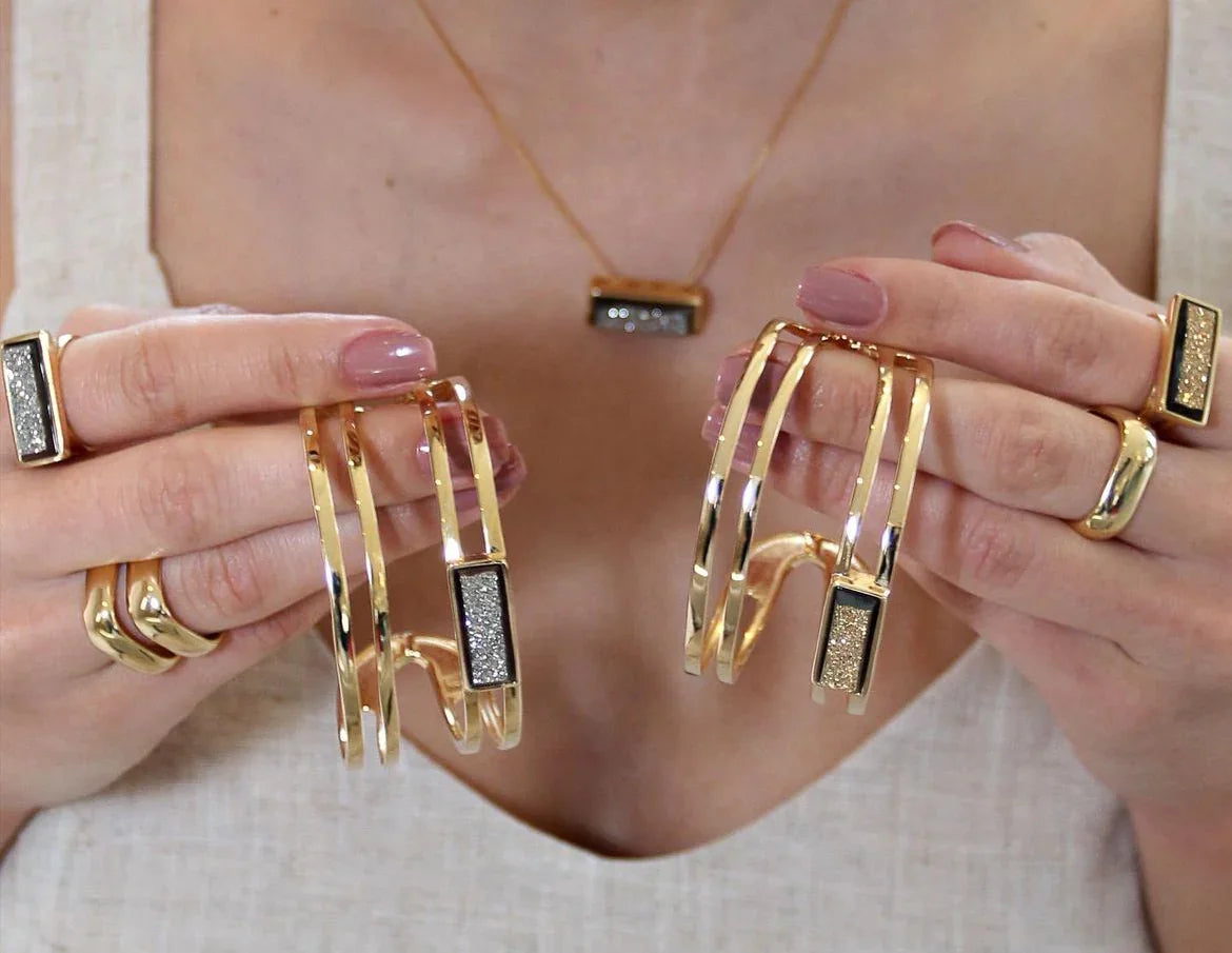 GOLD DRUSE LIGHT BRACELET | GOLD PLATED | MINIMALIST | BRAINSTORM JEWELRY - Brainstorm Jewelry
