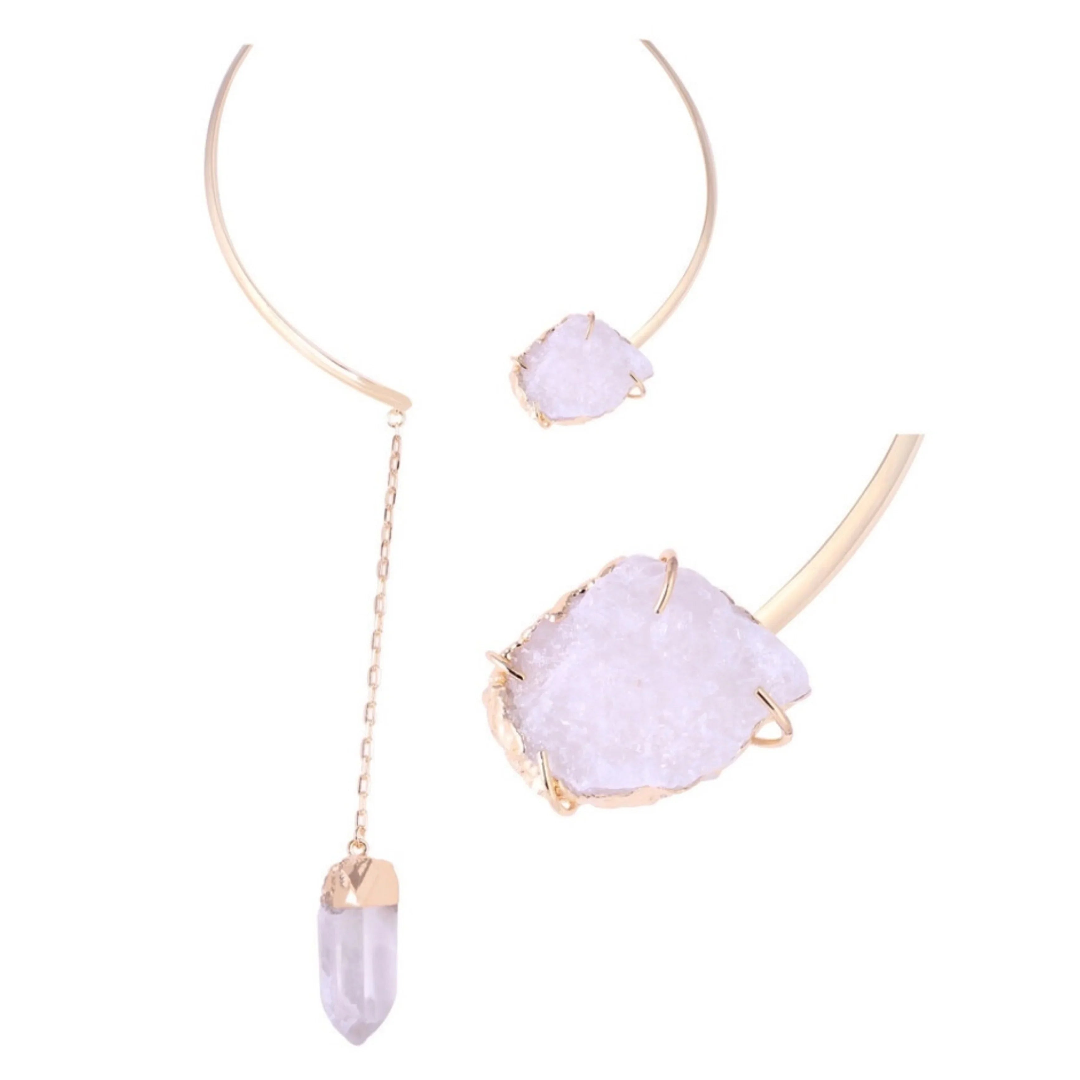 ROCKY CRYSTAL ROUGH PRISM NECKLACE | GOLD PLATED | OPULENCE | BRAINSTORM JEWELRY - Brainstorm Jewelry