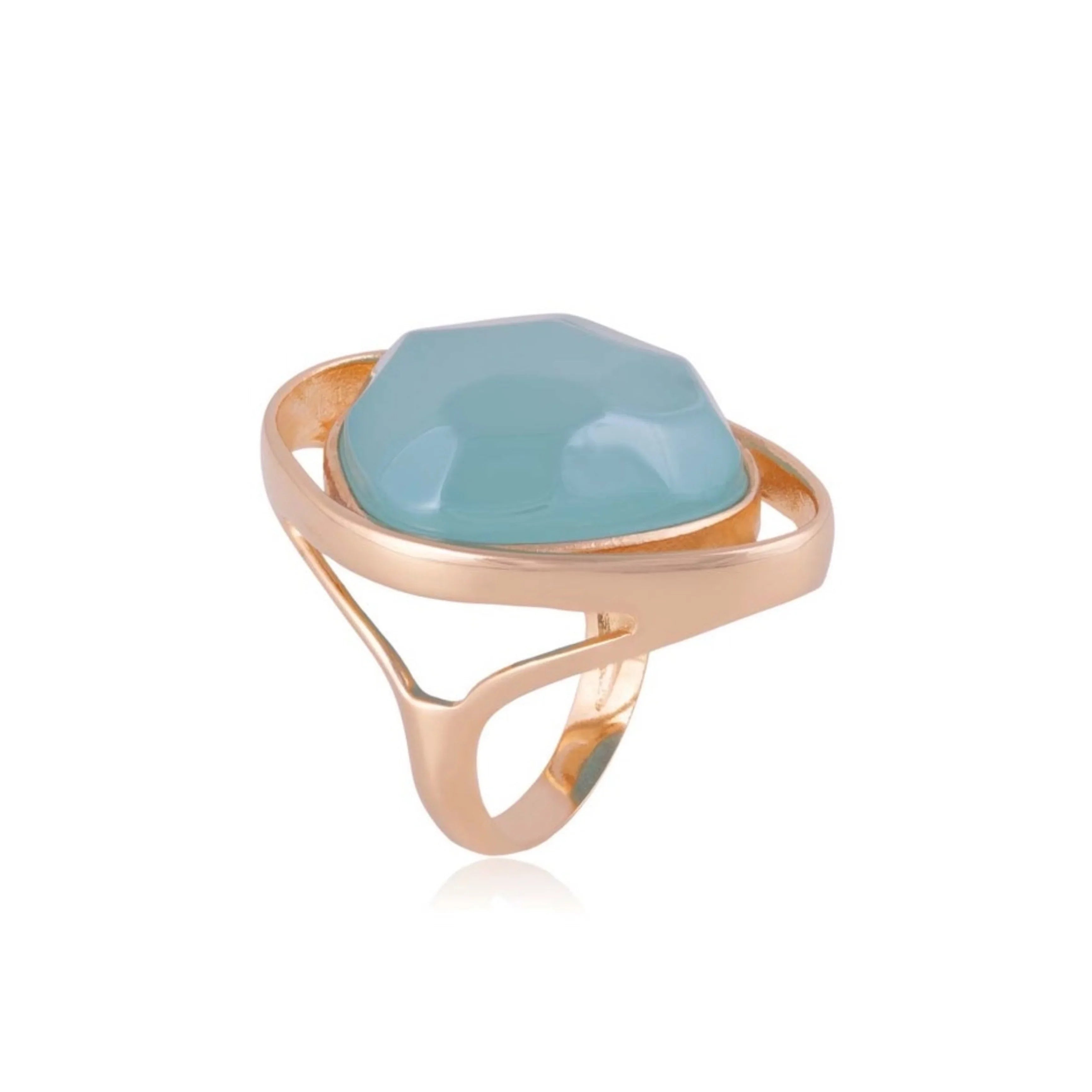 BLUE SKY AGATE NAUTICA RING | GOLD PLATED | OPULENCE | BRAINSTORM JEWELRY - Brainstorm Jewelry