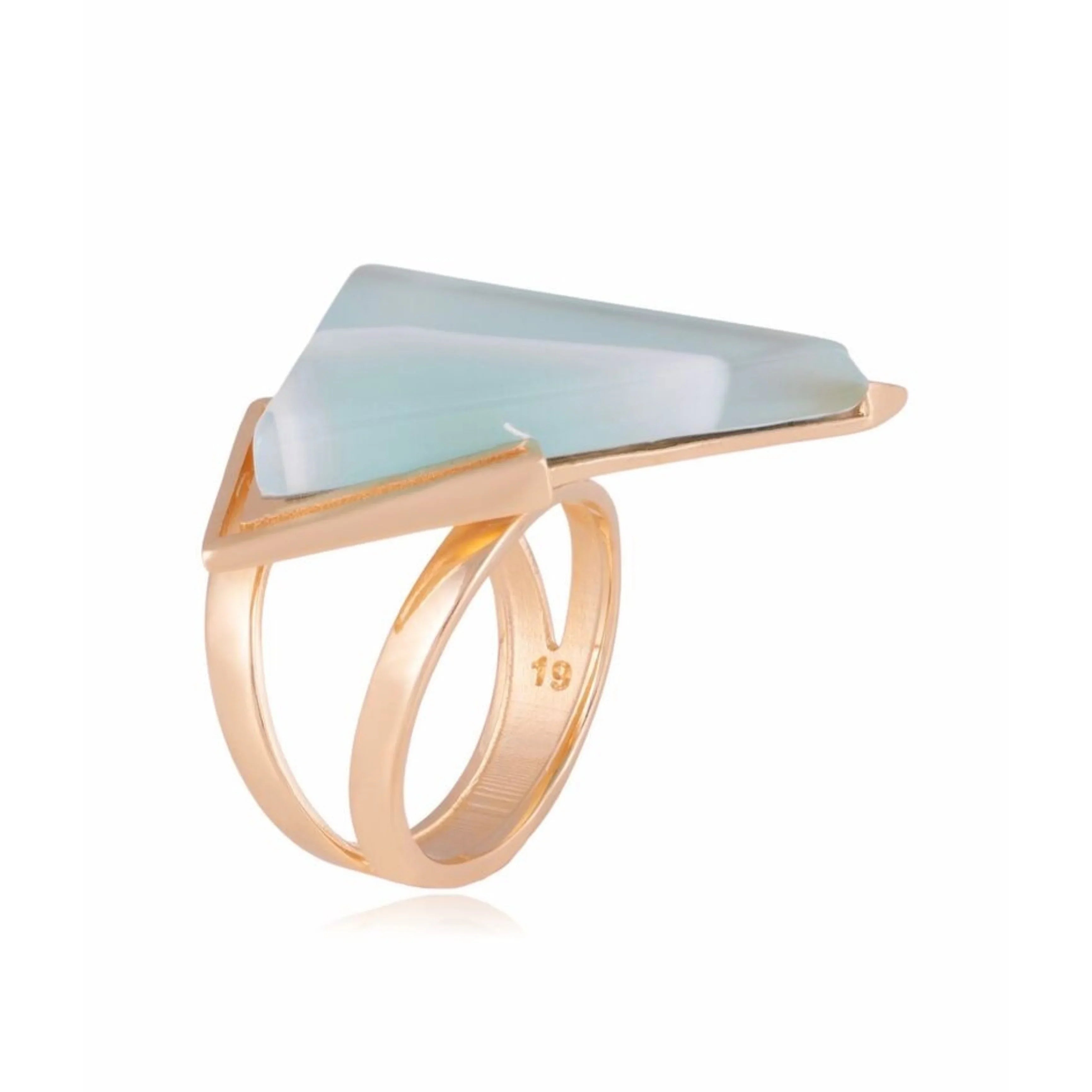 BLUE AGATE SCINTILLA RING | GOLD PLATED | NEW RADIANT RANGE | BRAINSTORM JEWELRY - Brainstorm Jewelry