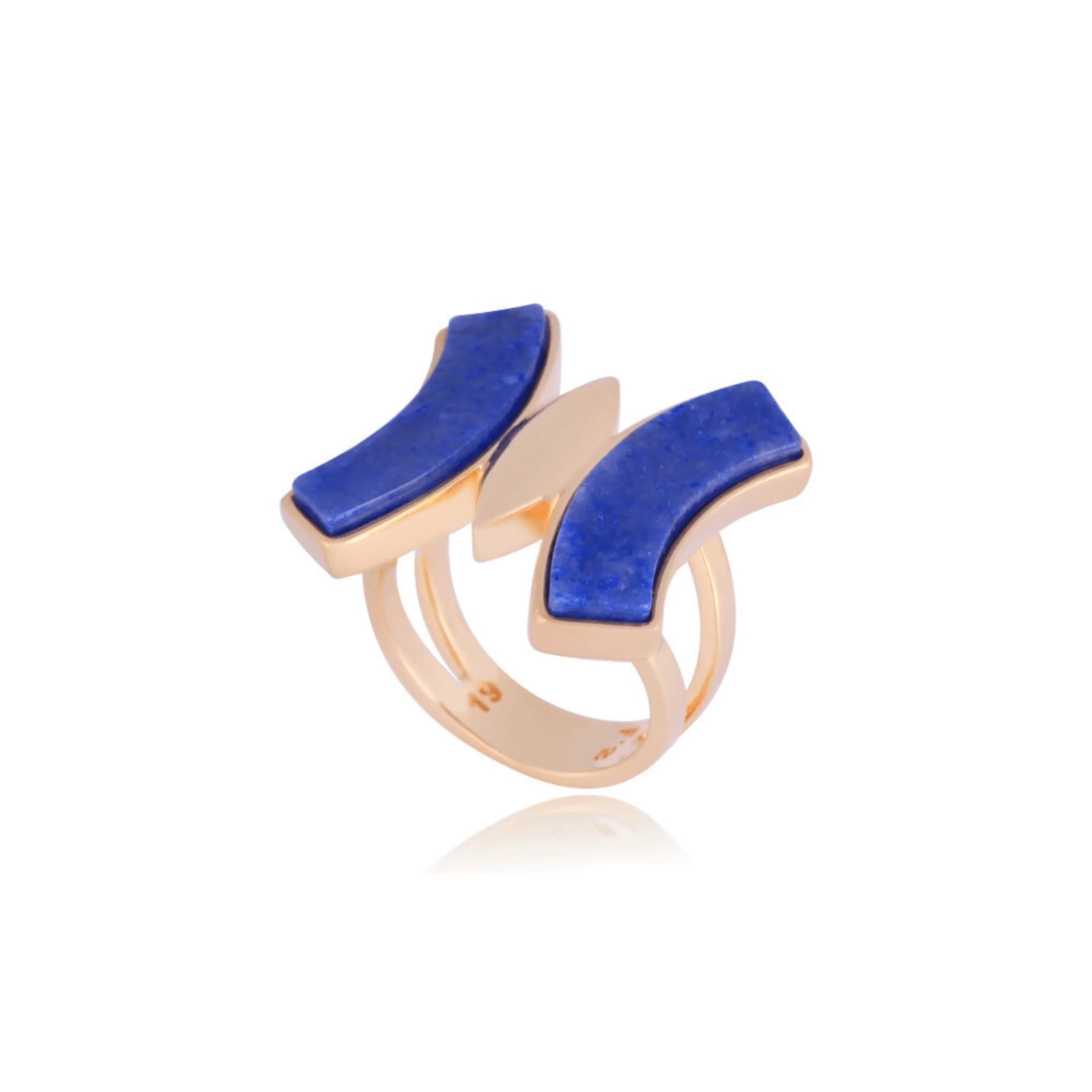 BLUE QUARTZ LUXE RING | GOLD PLATED | OPULENCE | BRAINSTORM JEWELRY - Brainstorm Jewelry