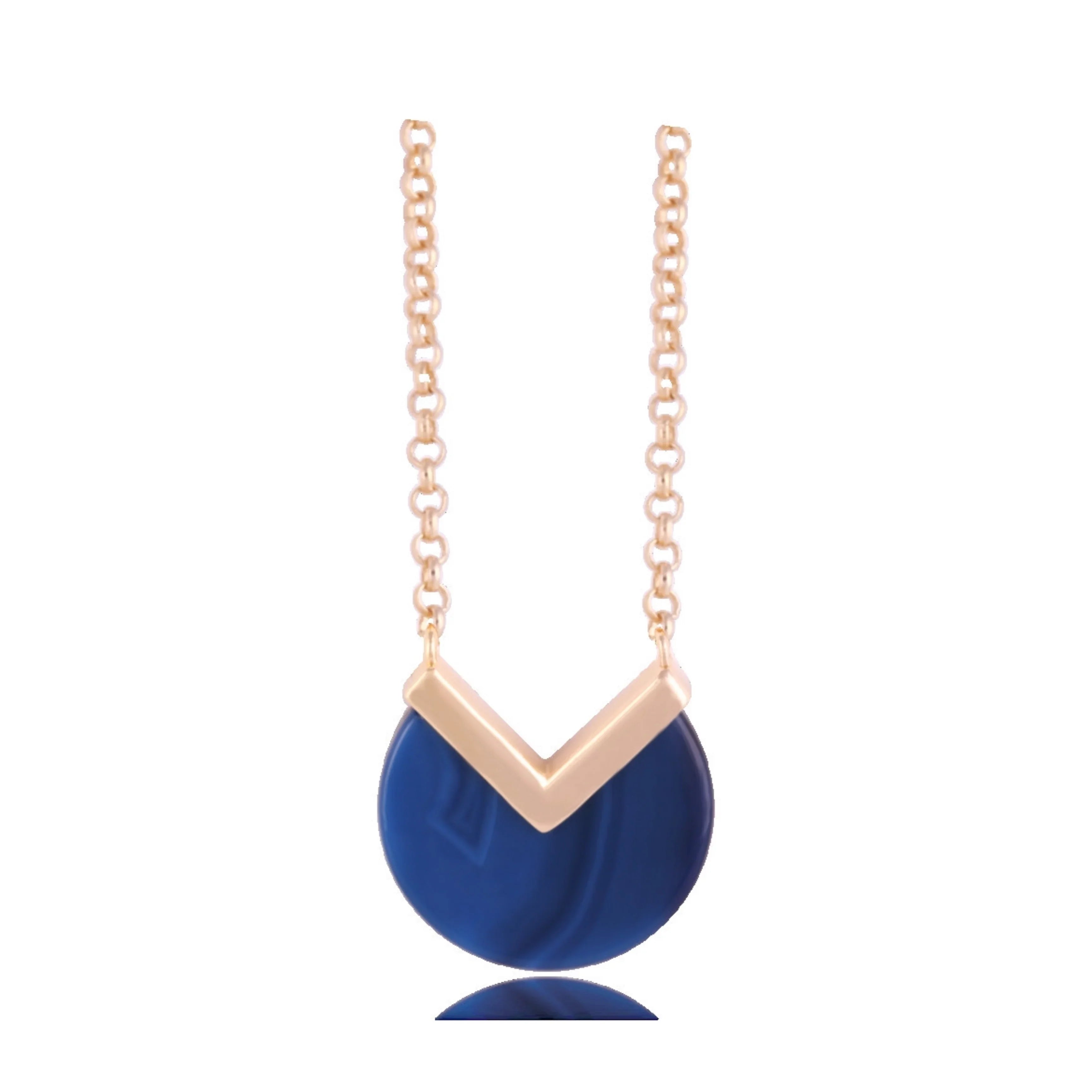 BLUE AGATE MYTHOS NECKLACE | GOLD PLATED | OPULENCE | BRAINSTORM JEWELRY - Brainstorm Jewelry