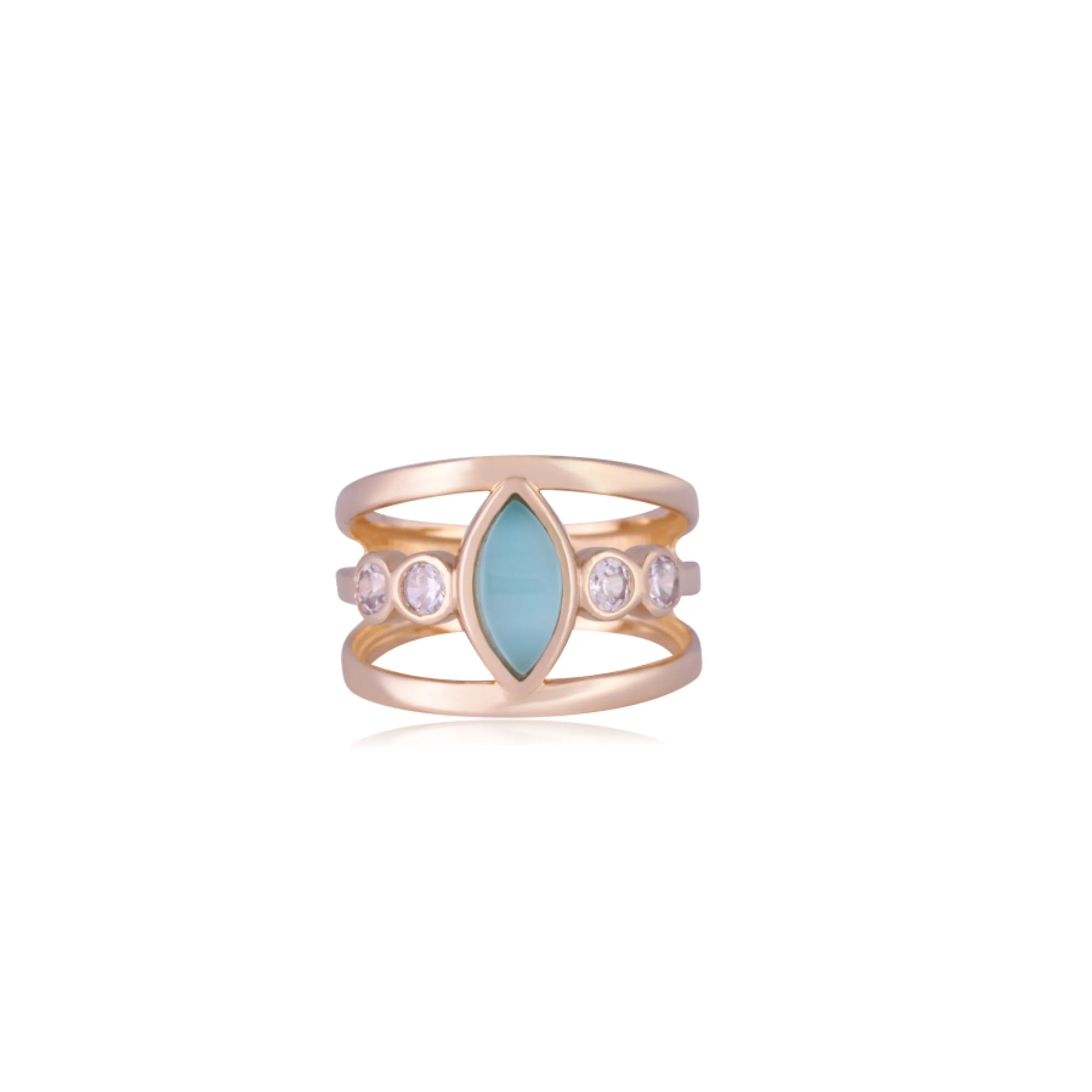 SKY BLUE AGATE RING | GOLD PLATED | BRAINSTORM JEWELRY - Brainstorm Jewelry