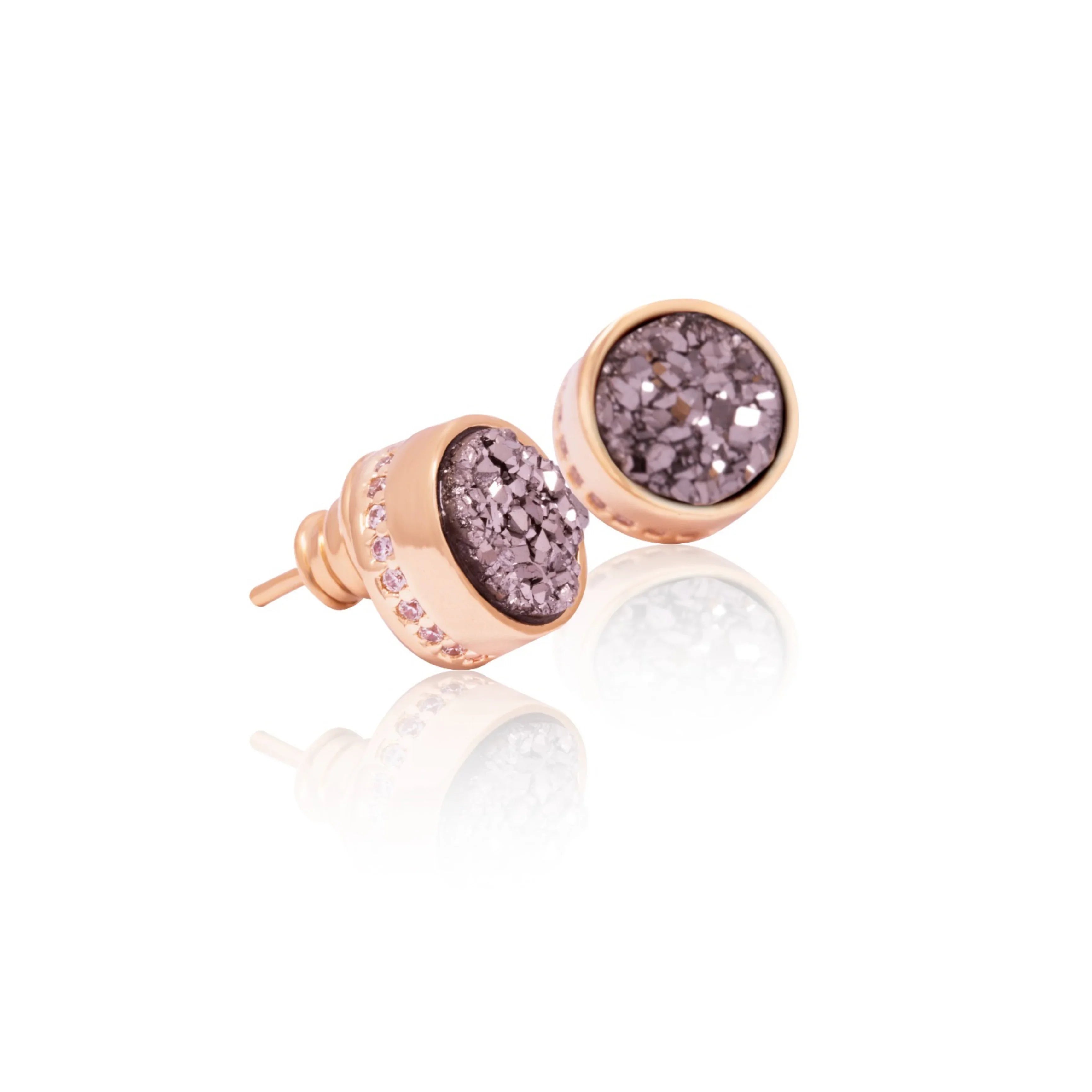 PLATINUM DRUSE ETHEREAL EARRING | GOLD PLATED | MINIMALIST | BRAINSTORM JEWELRY - Brainstorm Jewelry