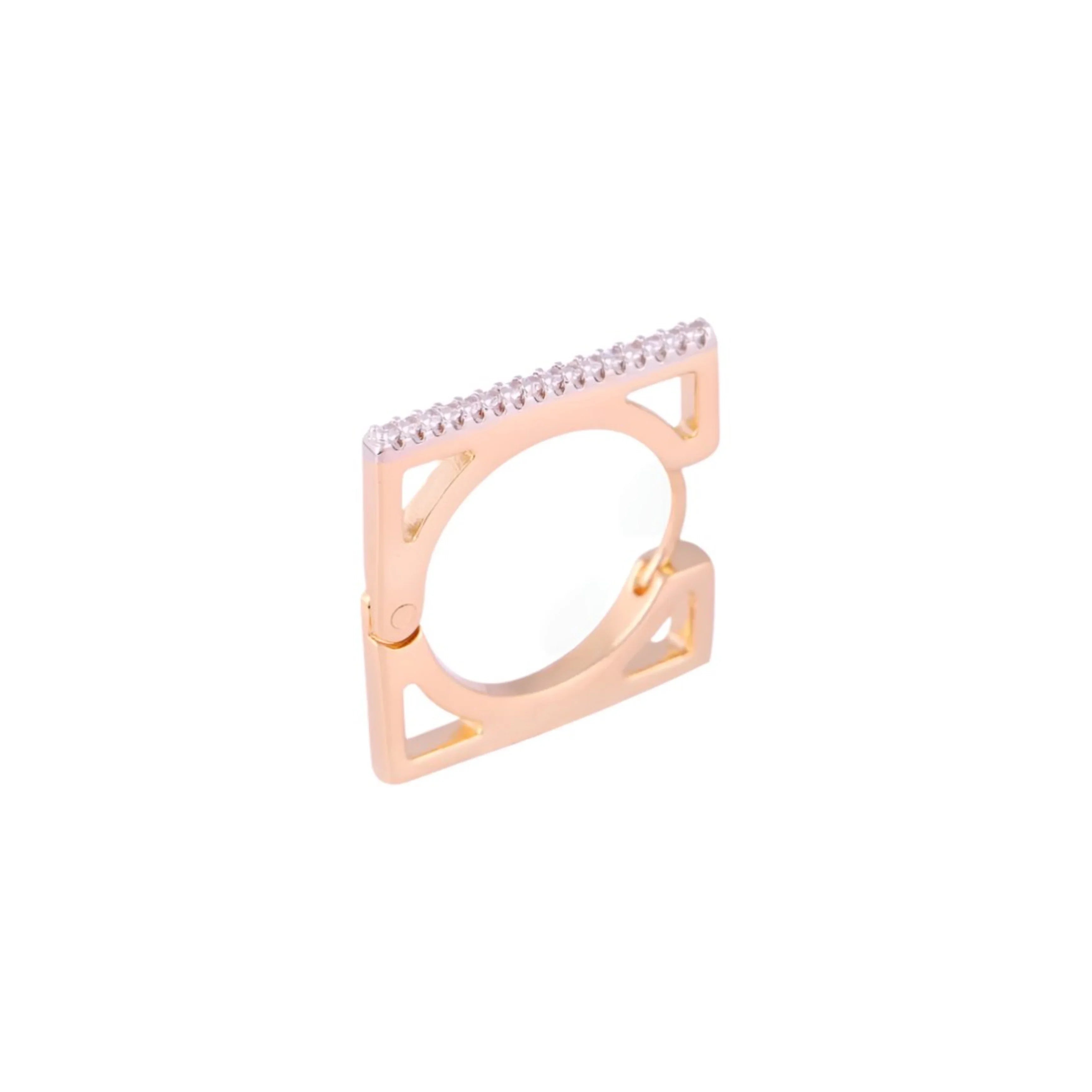 ZIRCONIA SQUARE EARRING | GOLD PLATED | MINIMALIST | BRAINSTORM JEWELRY - Brainstorm Jewelry