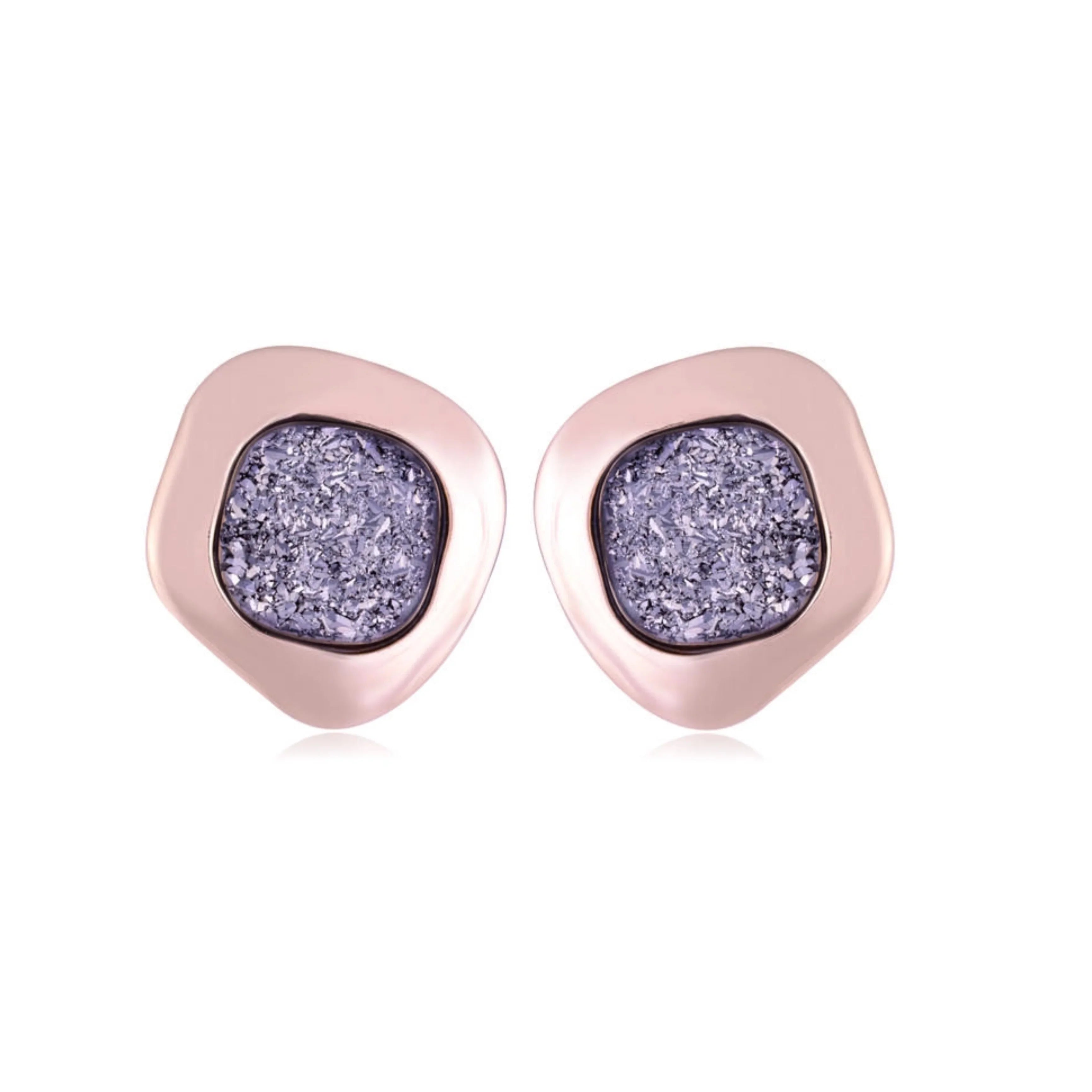 PLATINUM DRUSE LUXURY EARRING | GOLD PLATED | NEW RADIANT RANGE | BRAINSTORM JEWELRY - Brainstorm Jewelry