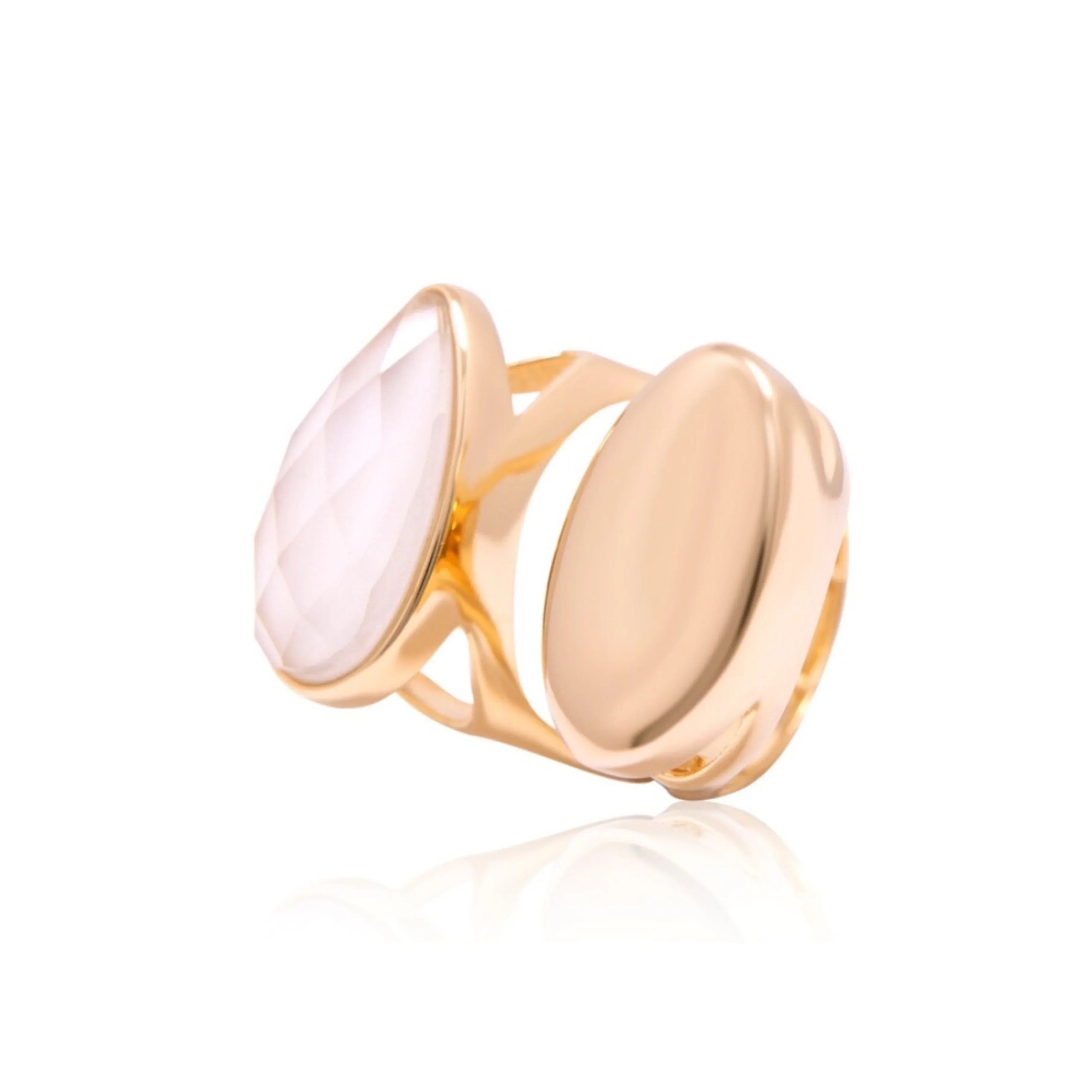 MILKY QUARTZ URBAN OASIS RING | GOLD PLATED | OPULENCE | BRAINSTORM JEWELRY NYFW | BRAINSTORM JEWELRY - Brainstorm Jewelry