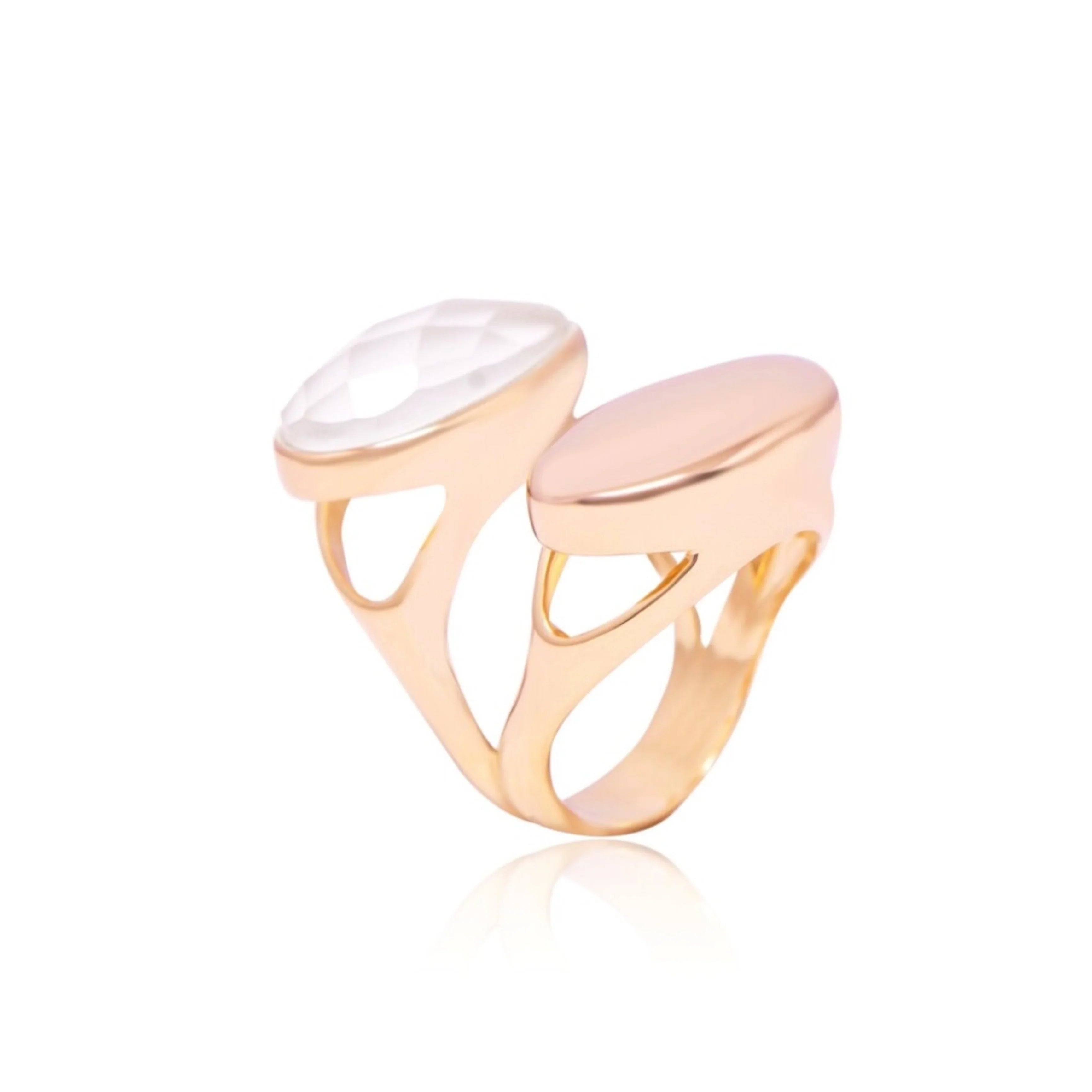 MILKY QUARTZ URBAN OASIS RING | GOLD PLATED | OPULENCE | BRAINSTORM JEWELRY NYFW | BRAINSTORM JEWELRY - Brainstorm Jewelry