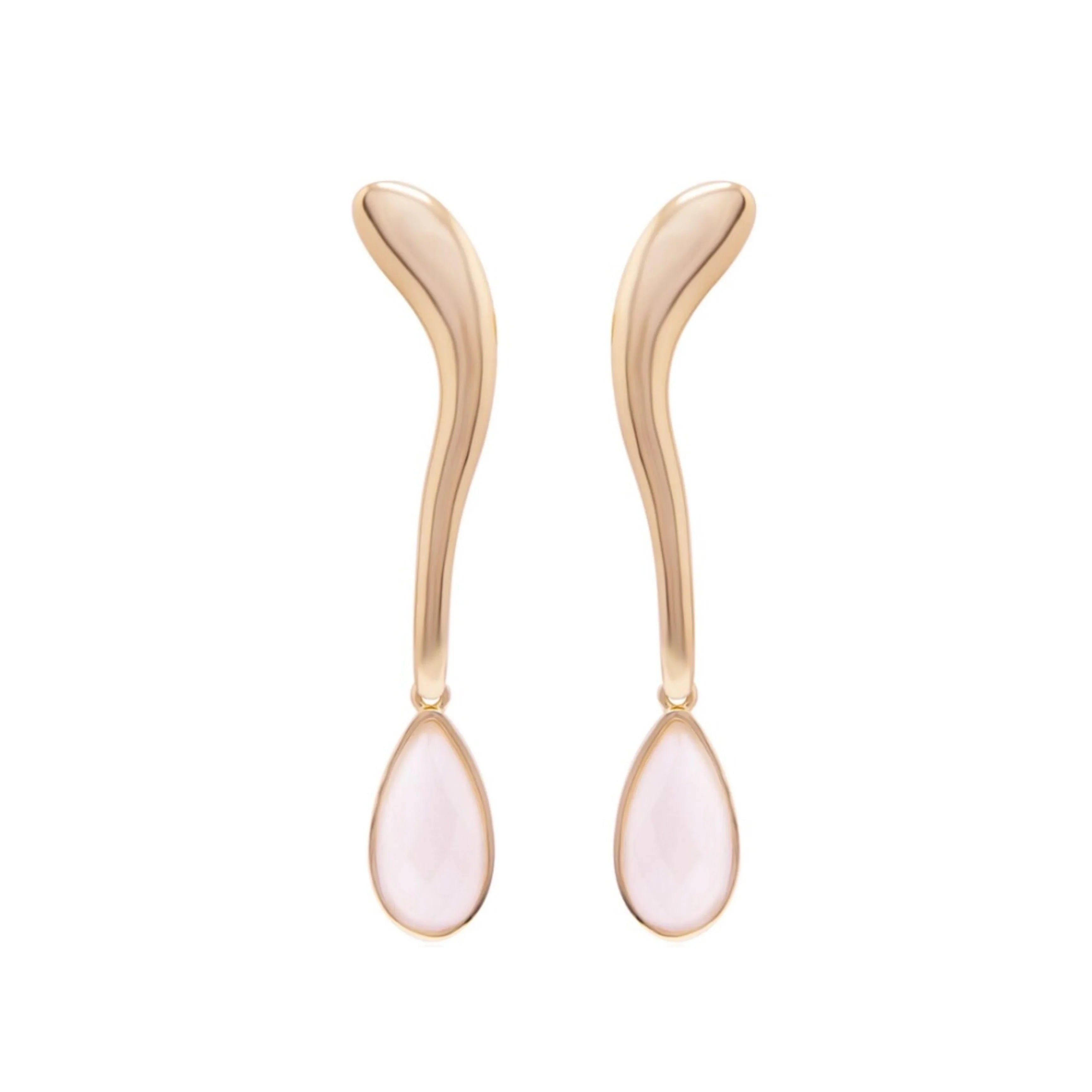 MILKY QUARTZ URBAN OASIS EARRING | GOLD PLATED | NYFW | BRAINSTORM JEWELRY - Brainstorm Jewelry