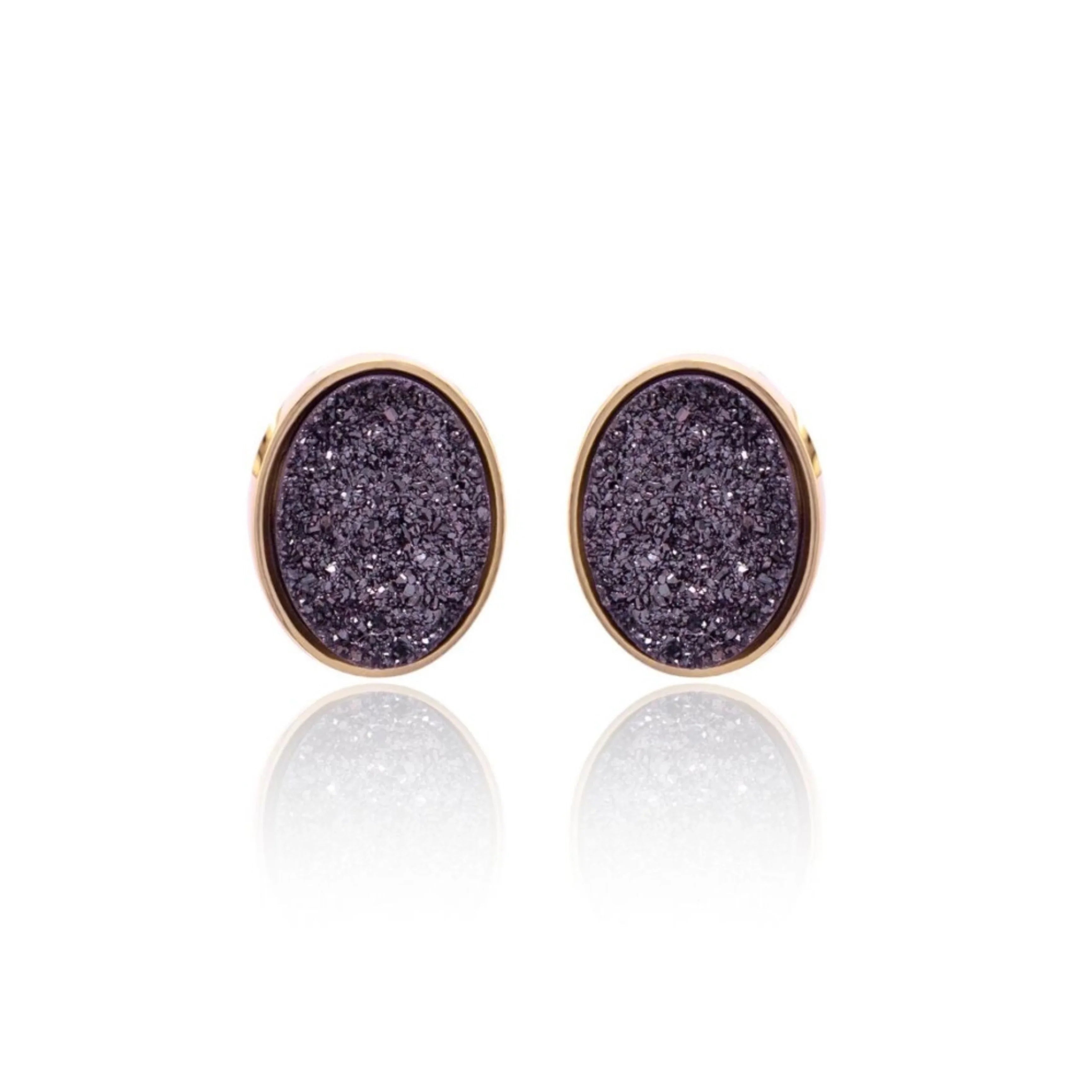 BLACK DRUSE SOHO EARRING | GOLD PLATED | NYFW | BRAINSTORM JEWELRY - Brainstorm Jewelry
