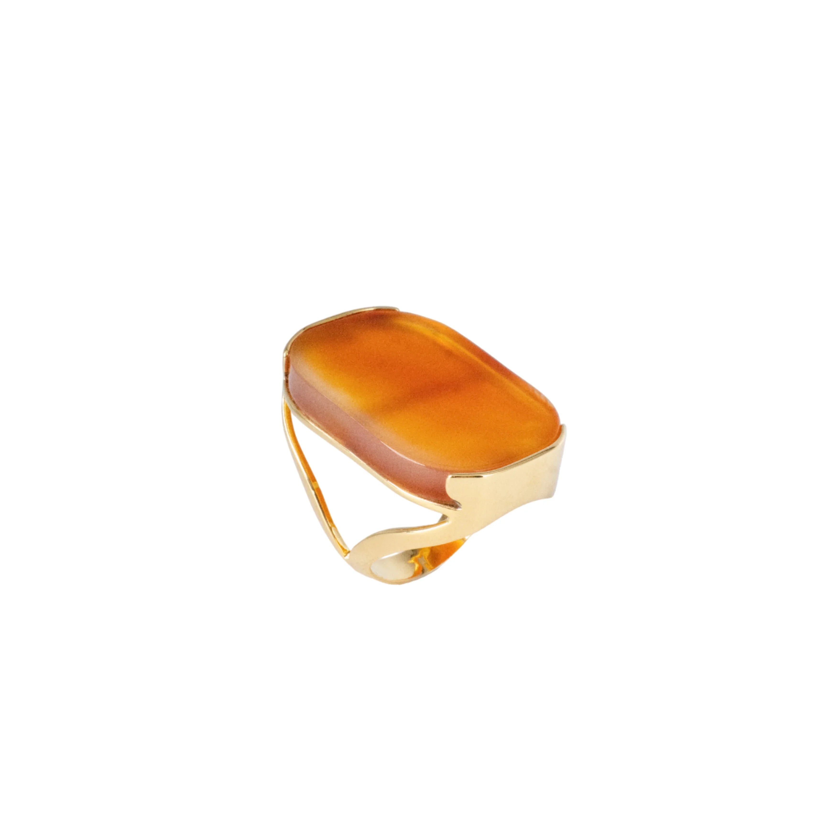 RED AGATE SCARLET STREETS RING | GOLD PLATED | NYFW | BRAINSTORM JEWELRY - Brainstorm Jewelry