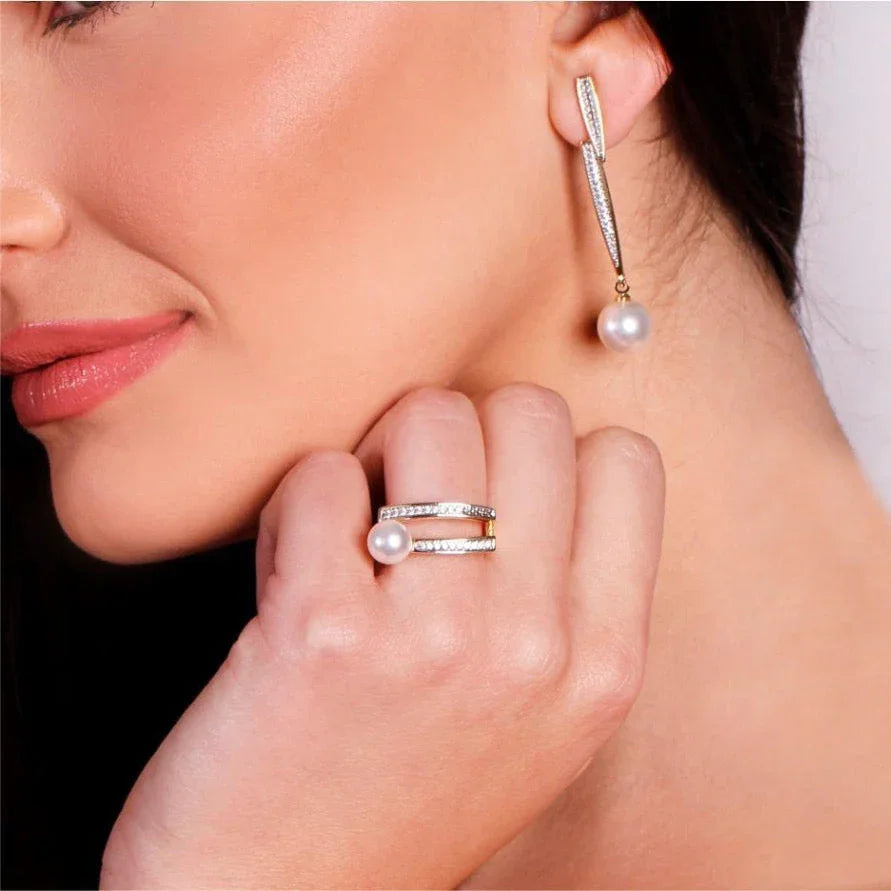 PEARL ACCENT RING | GOLD PLATED | OPULENCE | BRAINSTORM JEWELRY - Brainstorm Jewelry