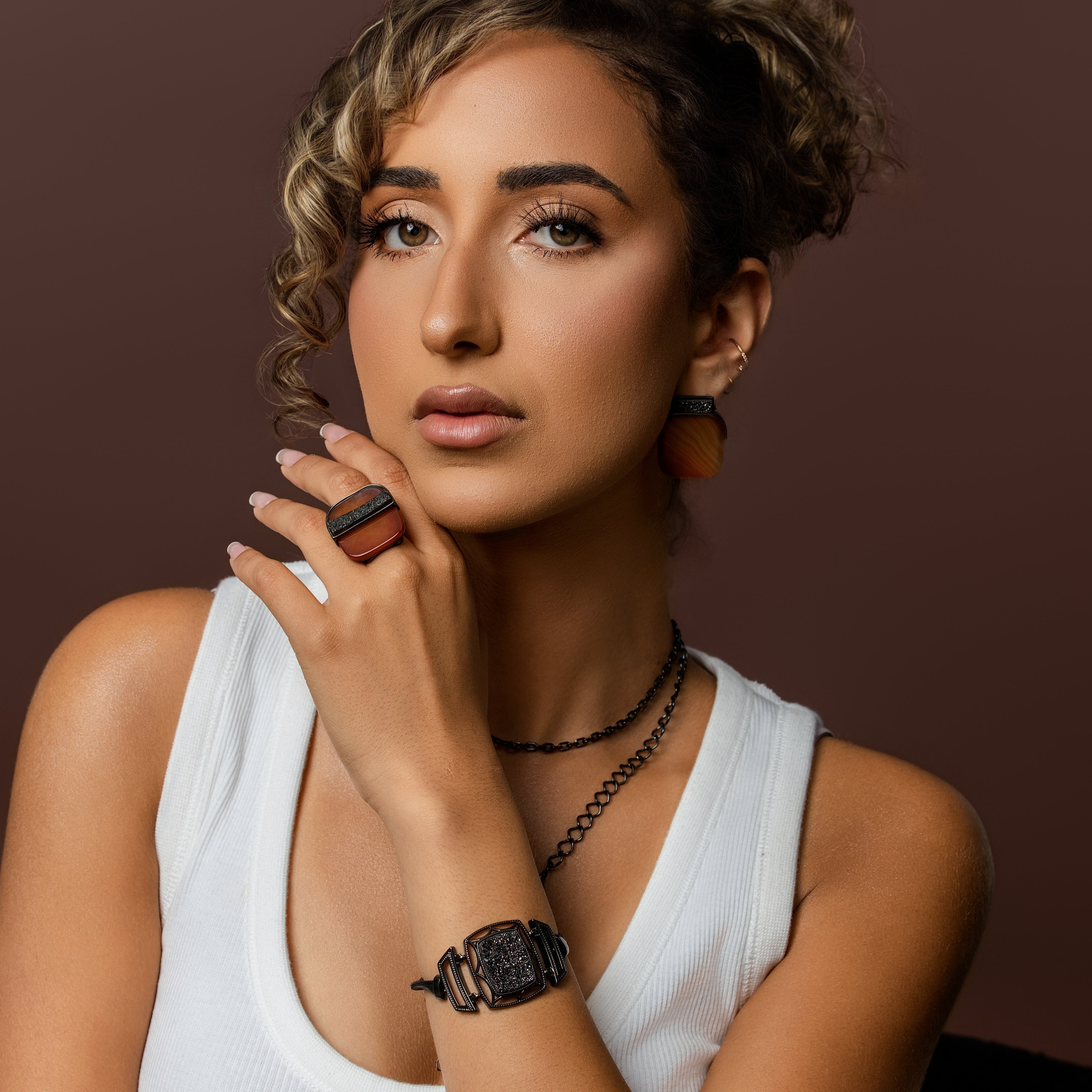 BLACK DRUSE NIGHTFALL BRACELET | BLACK RHODIUM | ECLIPSE | BRAINSTORM JEWELRY