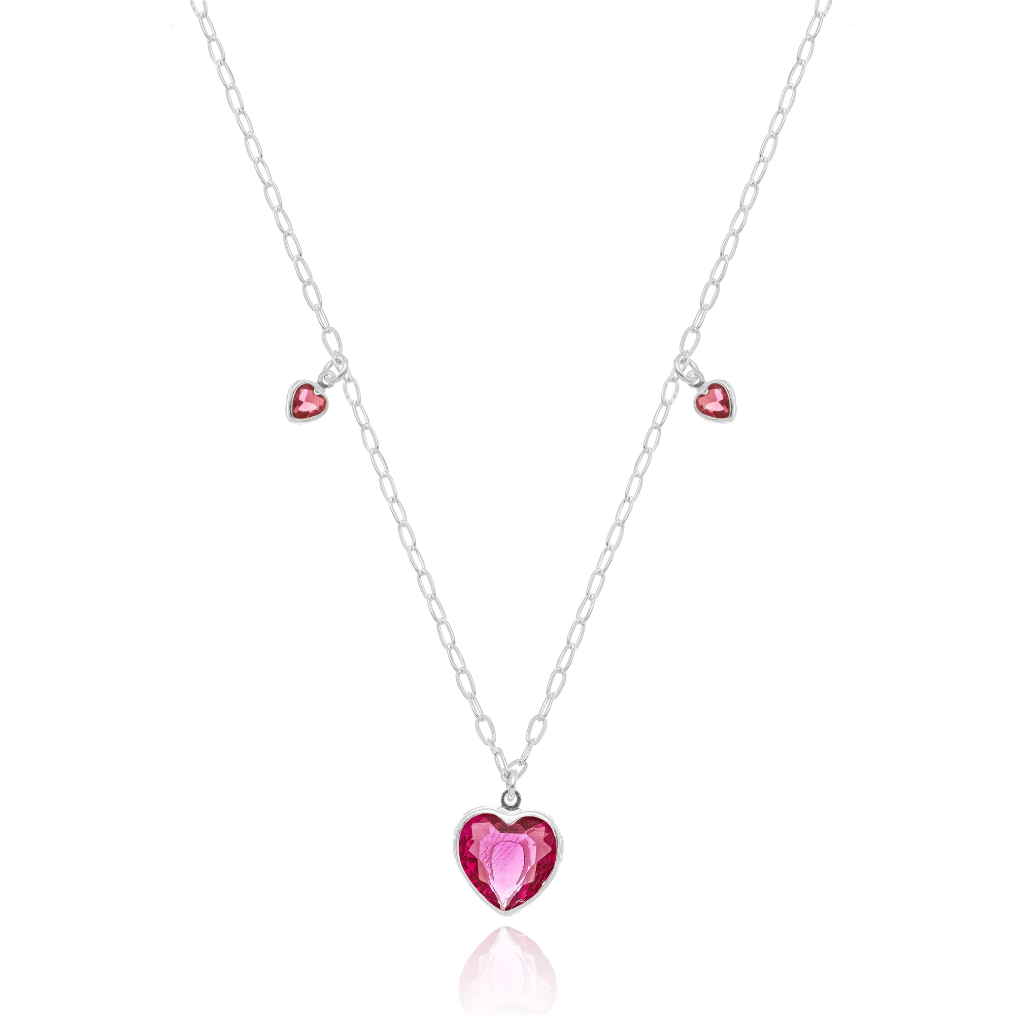 PINK HEARTY NECKLACE | SILVER | ETERNAL LOVE | BRAINSTORM JEWELRY