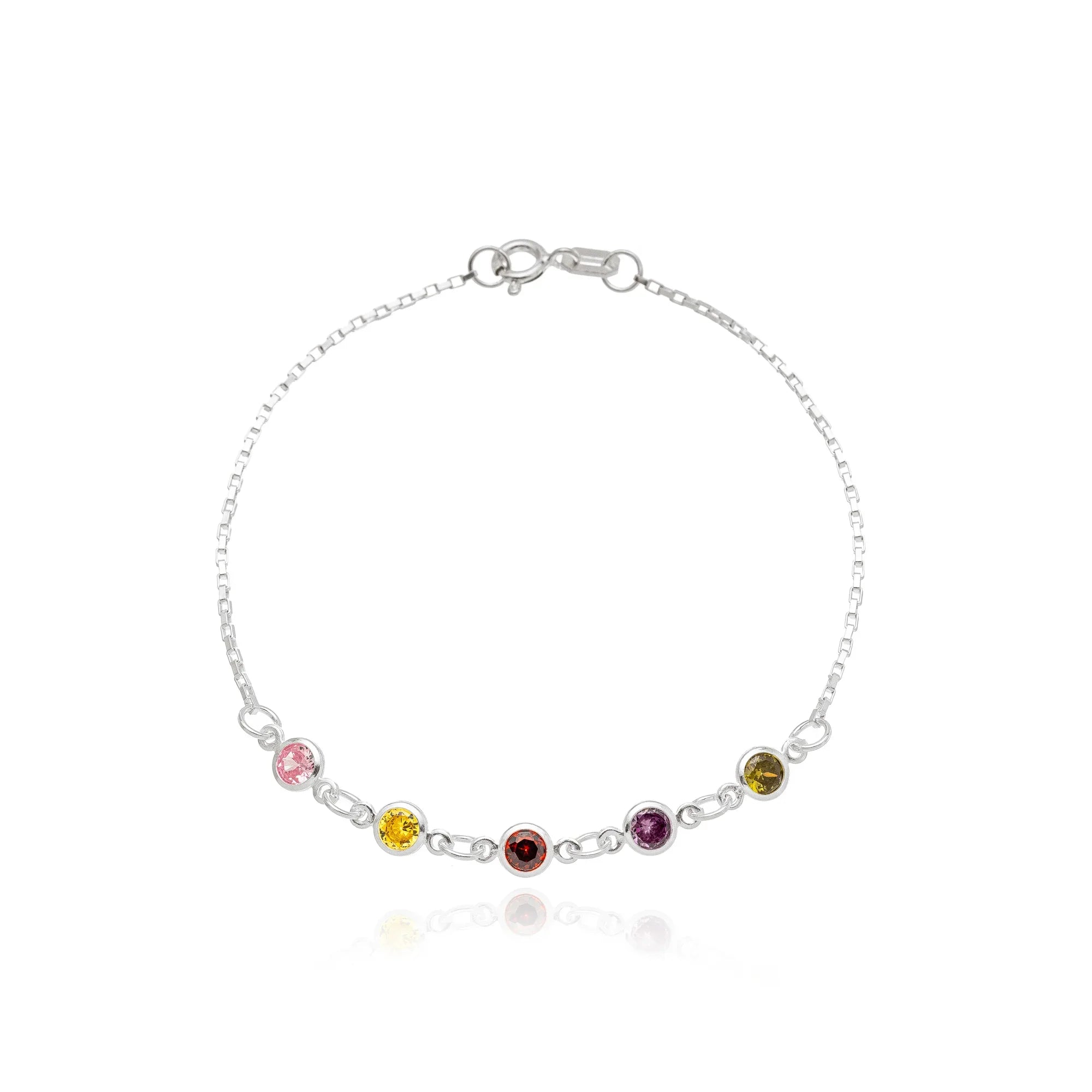 COLORFUL CIRCLE SHAPE BRACELET | SILVER | ETERNAL LOVE COLLECTION | BRAINSTORM JEWELRY