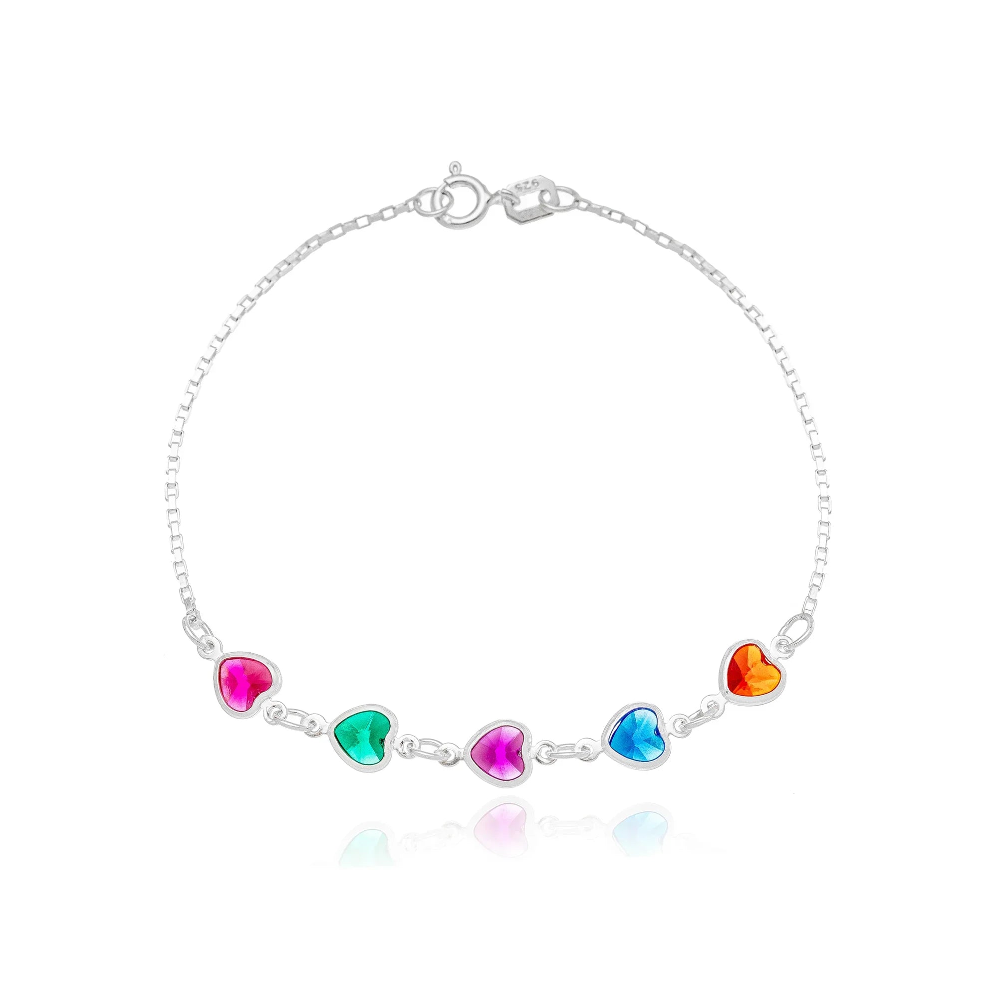 COLORFUL HEARTS BRACELET | SILVER | ETERNAL LOVE COLLECTION | BRAINSTORM JEWELRY
