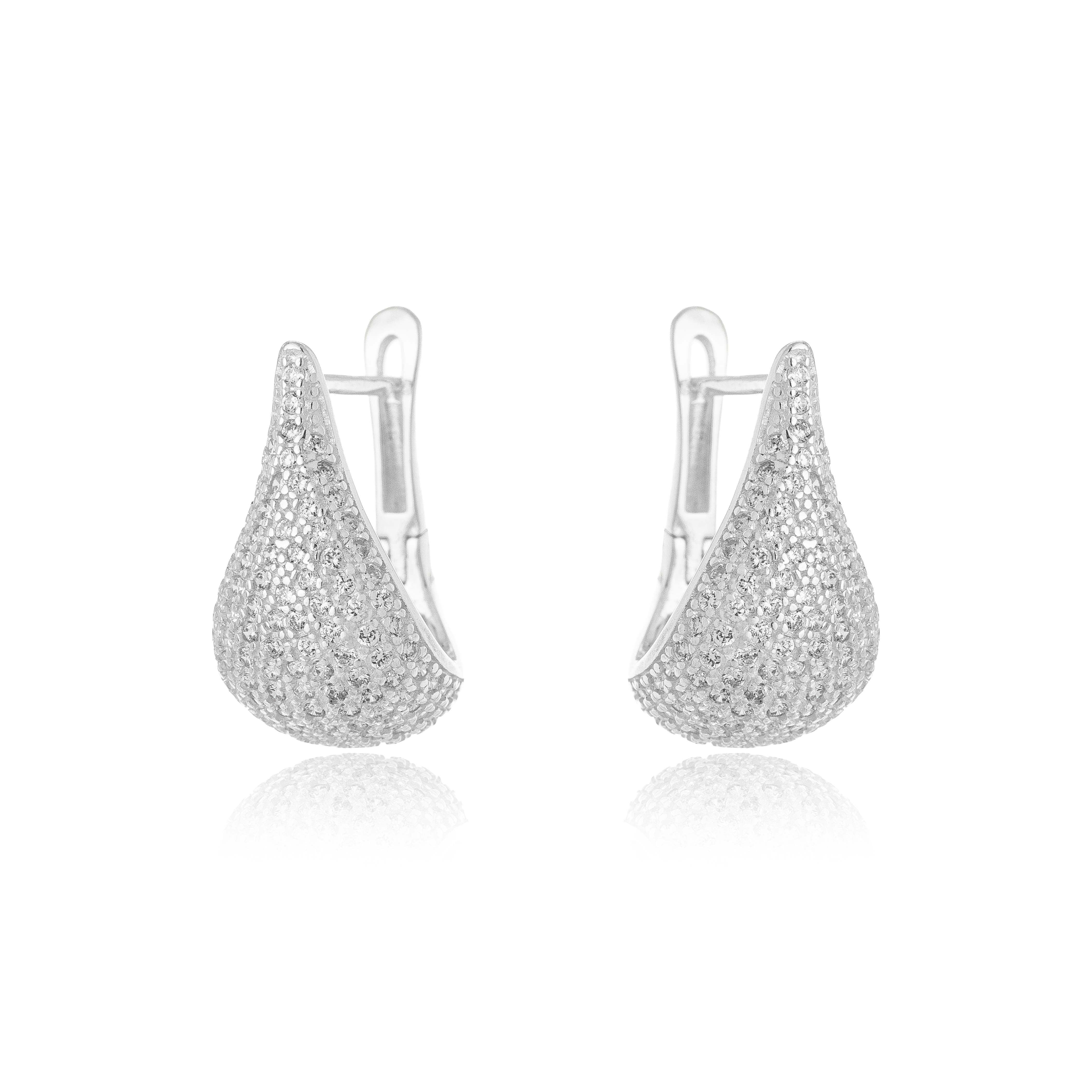 EROS DROP HOOP EARRING | SILVER | GLIMMER COLLECTION | BRAINSTORM JEWELRY - Brainstorm Jewelry