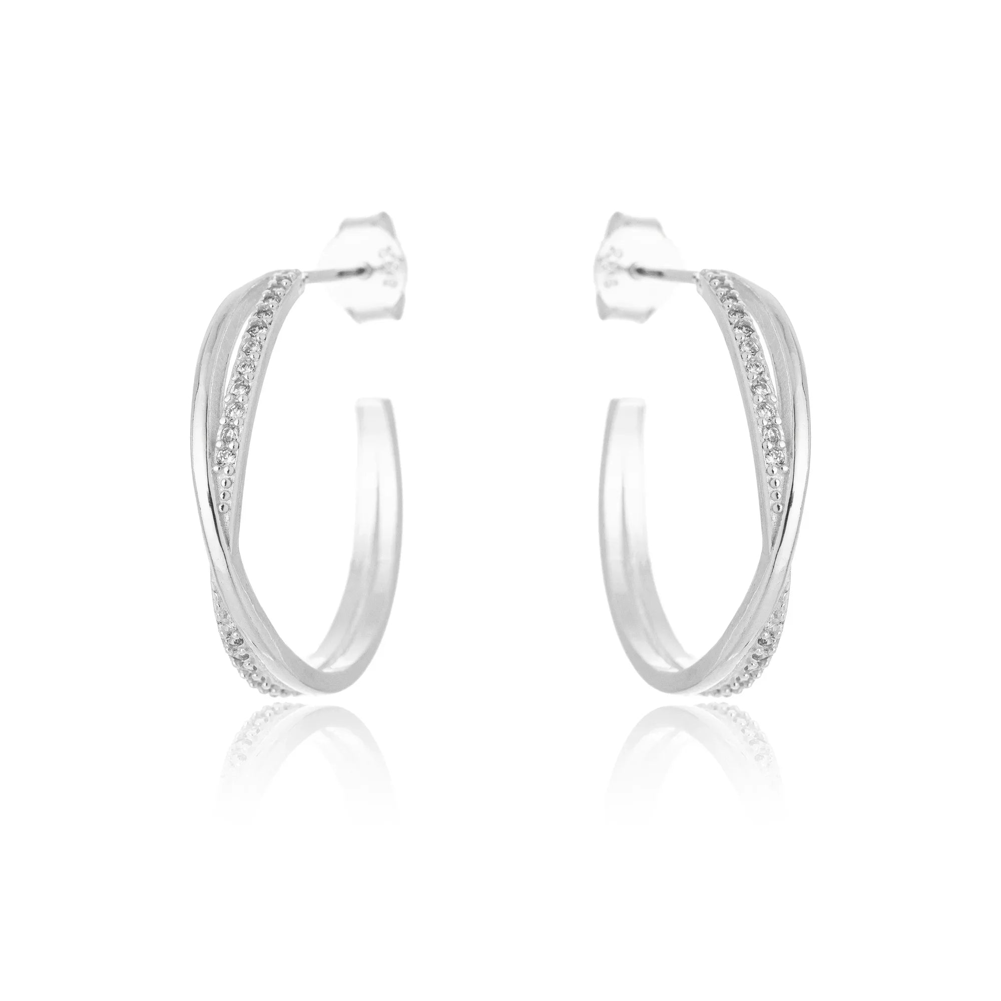PASSIONATE HOOP EARRING | SILVER | GLIMMER COLLECTION | BRAINSTORM JEWELRY - Brainstorm Jewelry