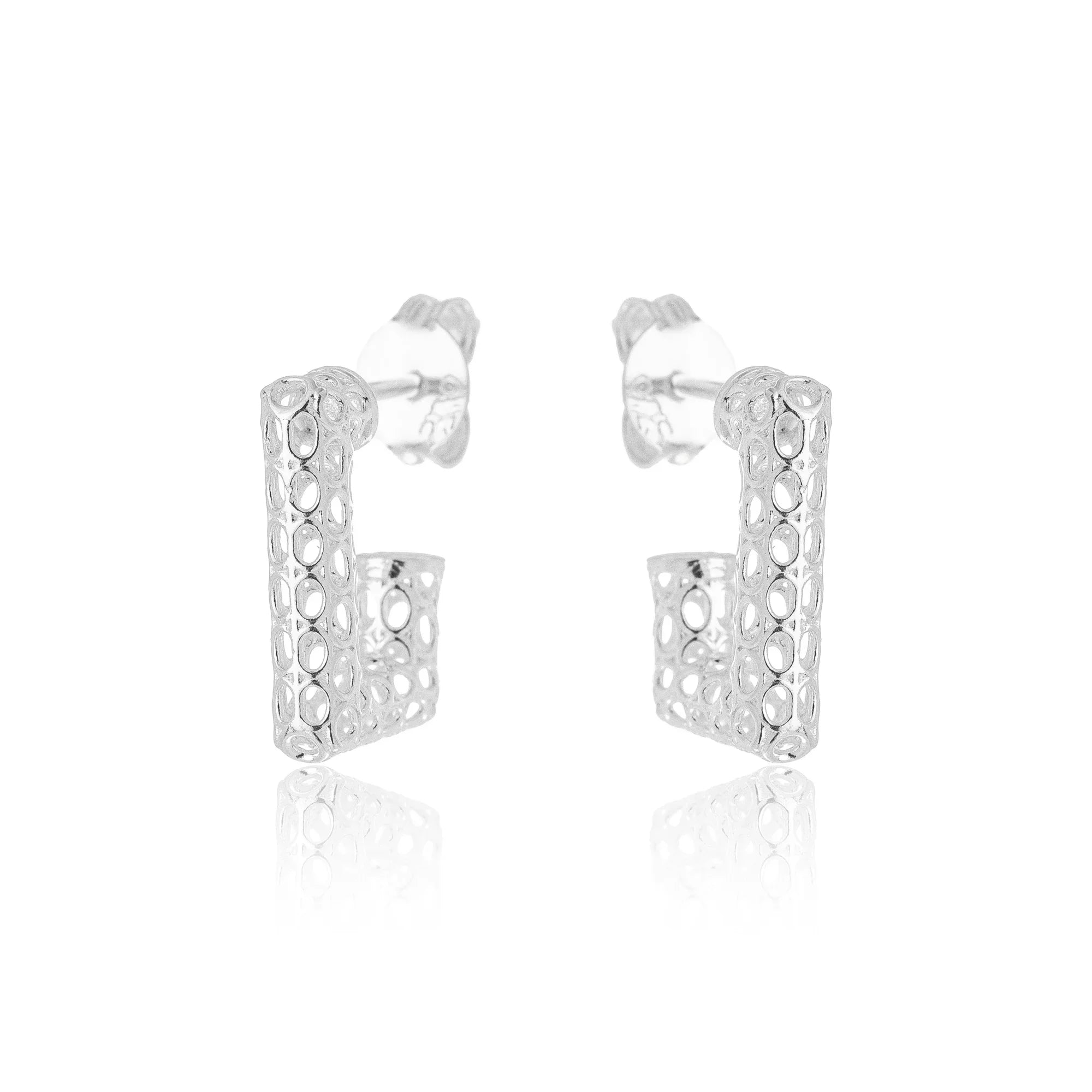 L SHAPE HOOP EARRING | SILVER | ETERNAL LOVE| BRAINSTORM JEWELRY - Brainstorm Jewelry