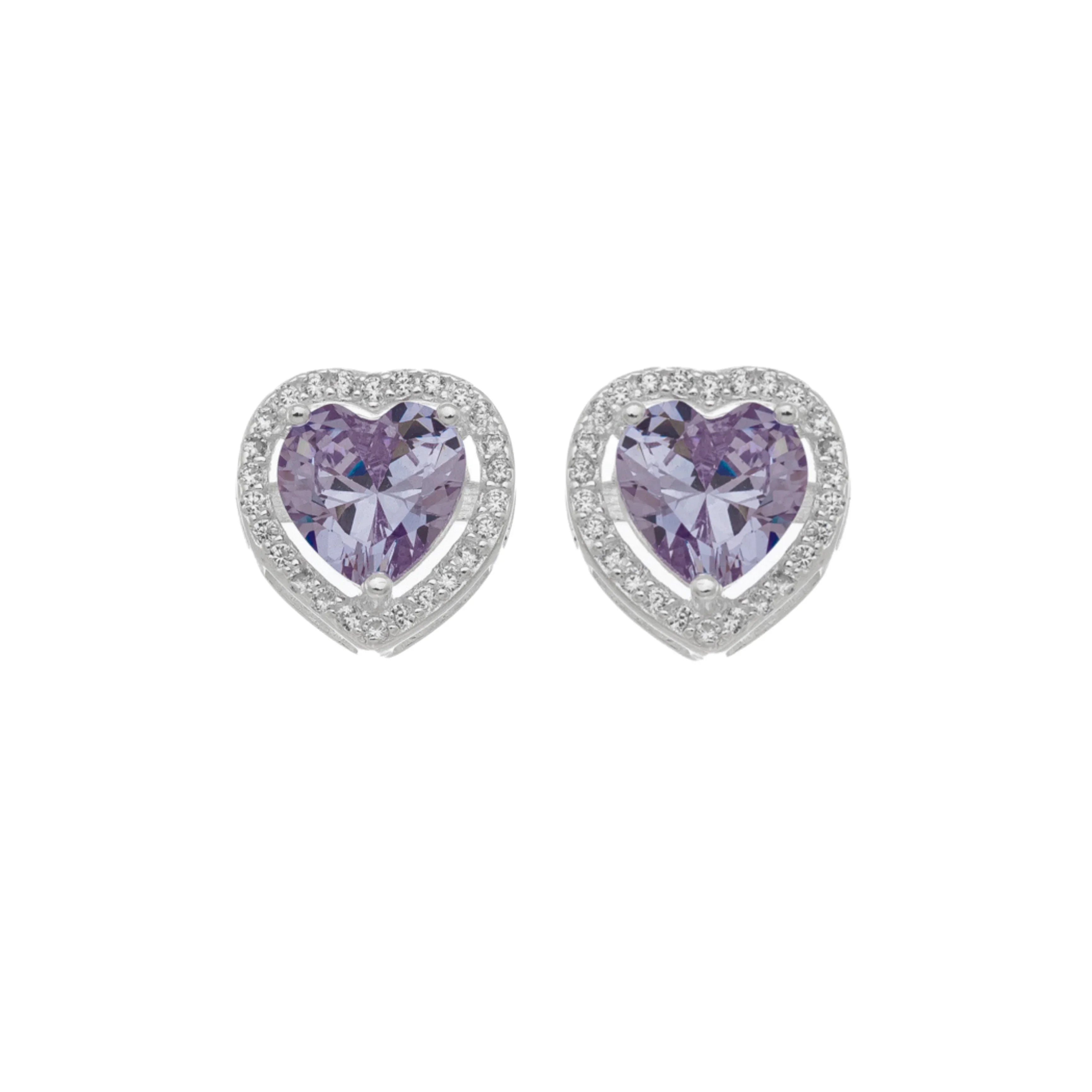 PURPLE HEART EARRING | SILVER | ETERNAL LOVE| BRAINSTORM JEWELRY