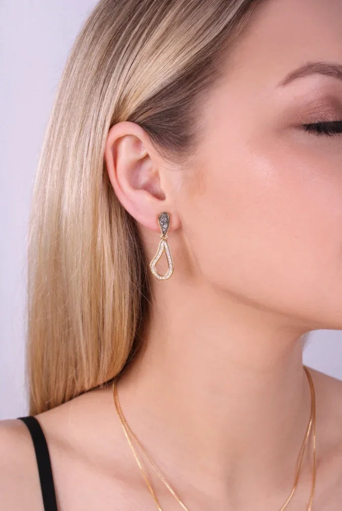 TITANIUM DRUSE SPARK EARRING | GOLD PLATED | NEW RADIANT RANGE| BRAINSTORM JEWELRY - Brainstorm Jewelry