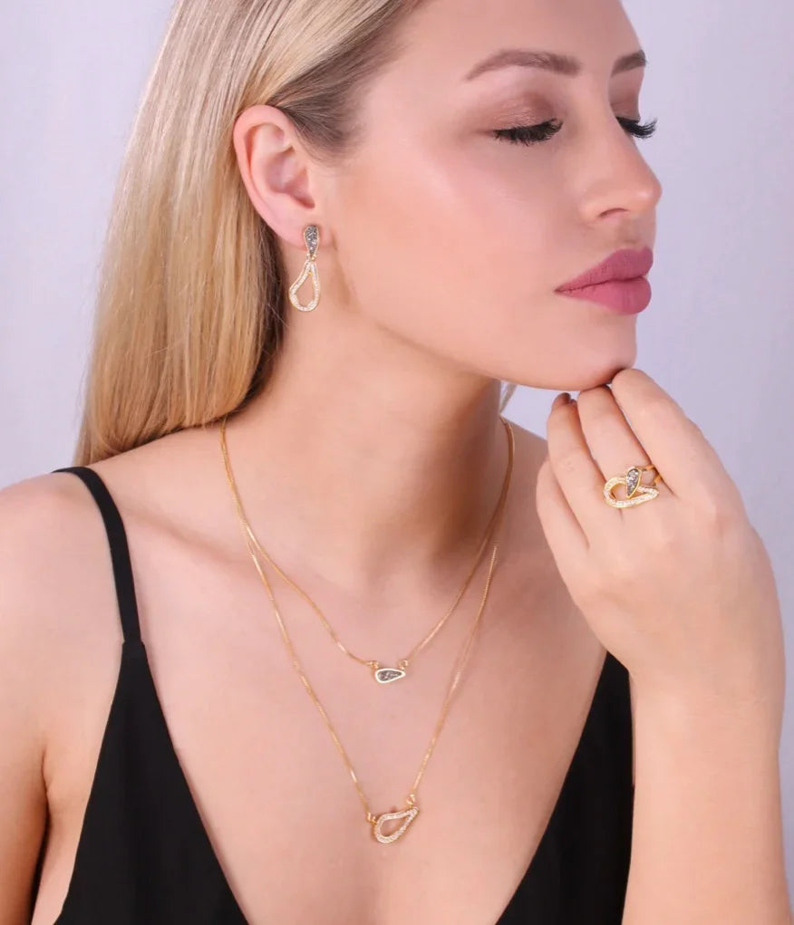 TITANIUM DRUSE SPARK NECKLACE | GOLD PLATED | NEW RADIANT RANGE| BRAINSTORM JEWELRY - Brainstorm Jewelry