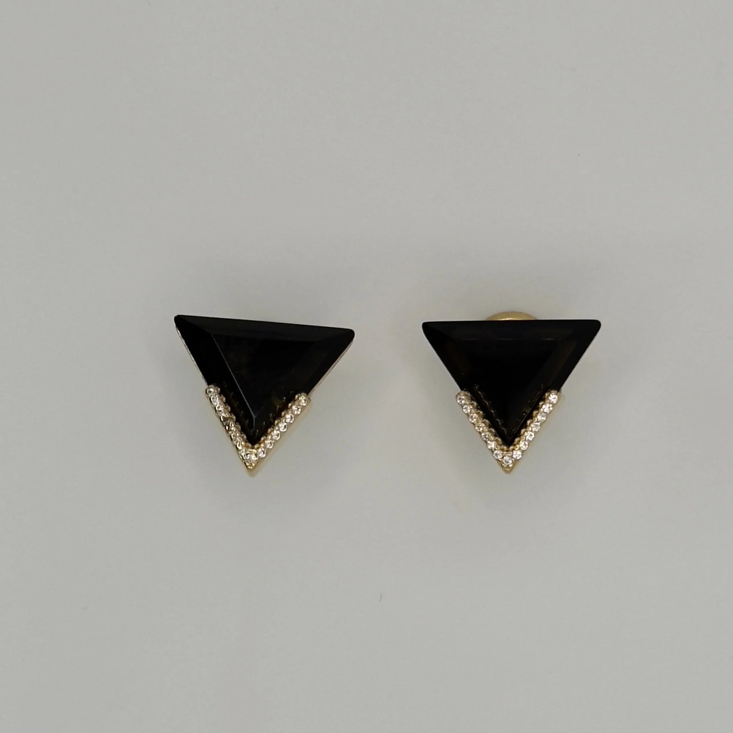 BLACK OBSIDIAN DUSK EARRING | GOLD PLATED | OPULENCE | BRAINSTORM JEWELRY - Brainstorm Jewelry