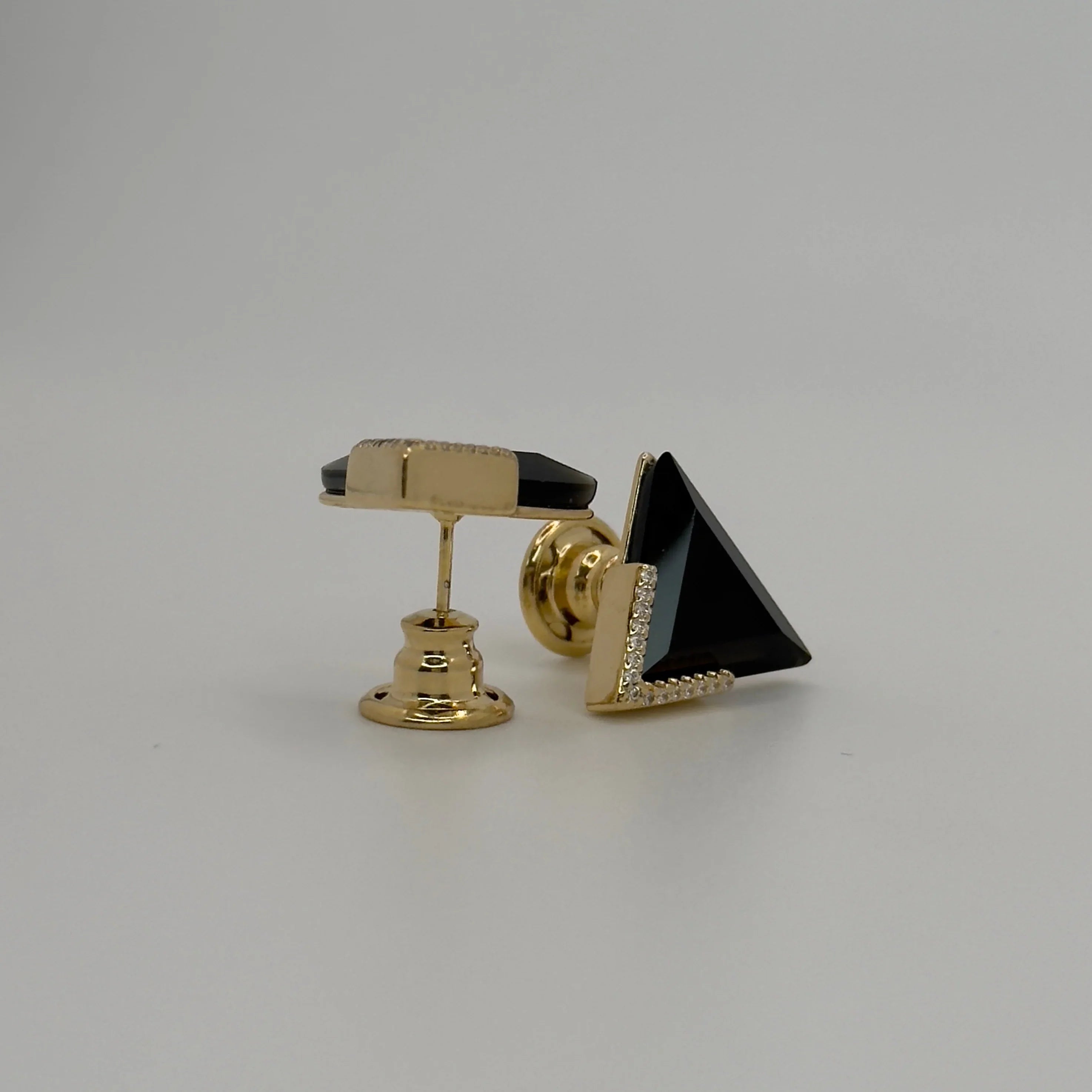BLACK OBSIDIAN DUSK EARRING | GOLD PLATED | OPULENCE | BRAINSTORM JEWELRY - Brainstorm Jewelry