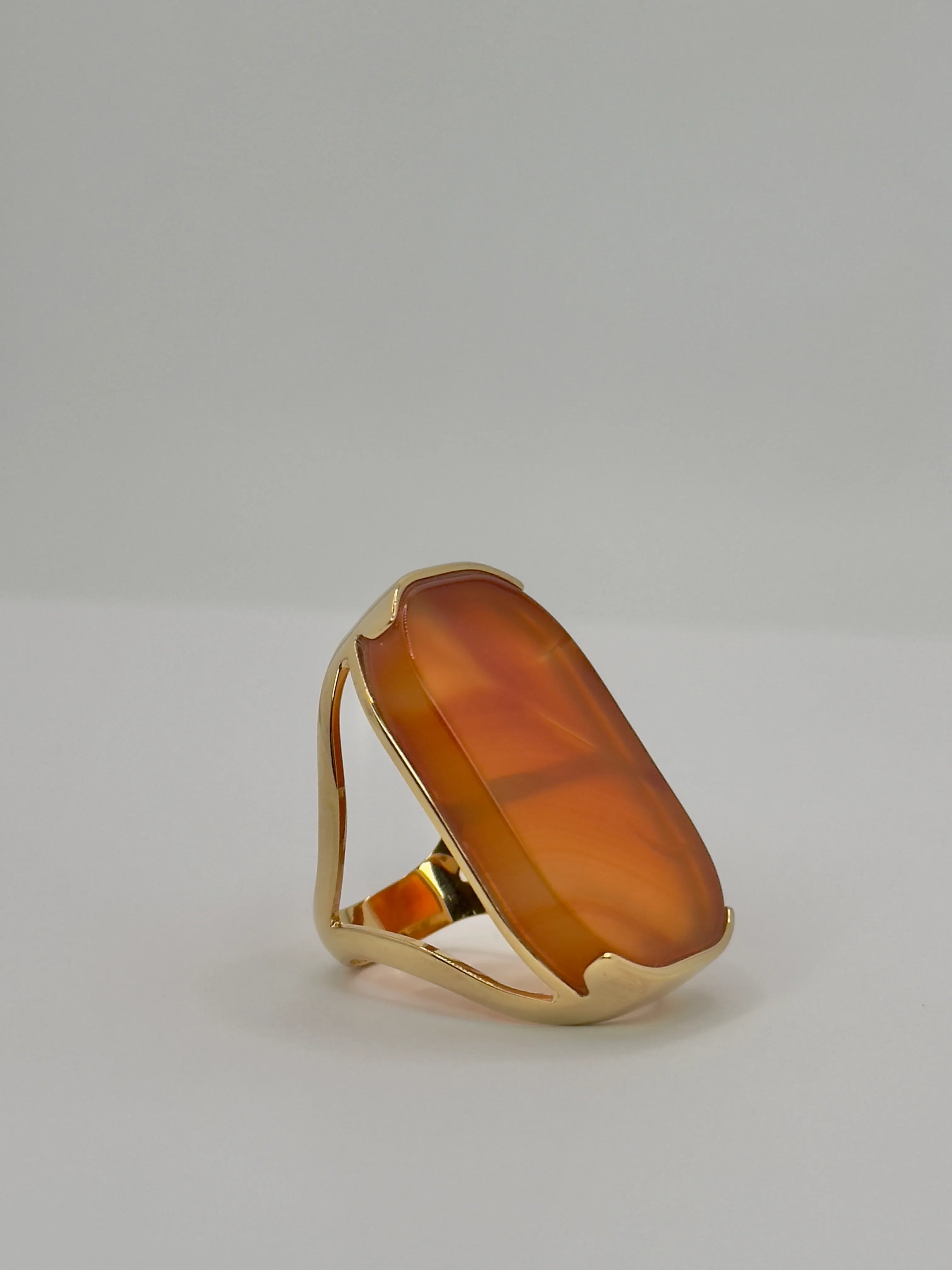 RED AGATE SCARLET STREETS RING | GOLD PLATED | NYFW | BRAINSTORM JEWELRY - Brainstorm Jewelry