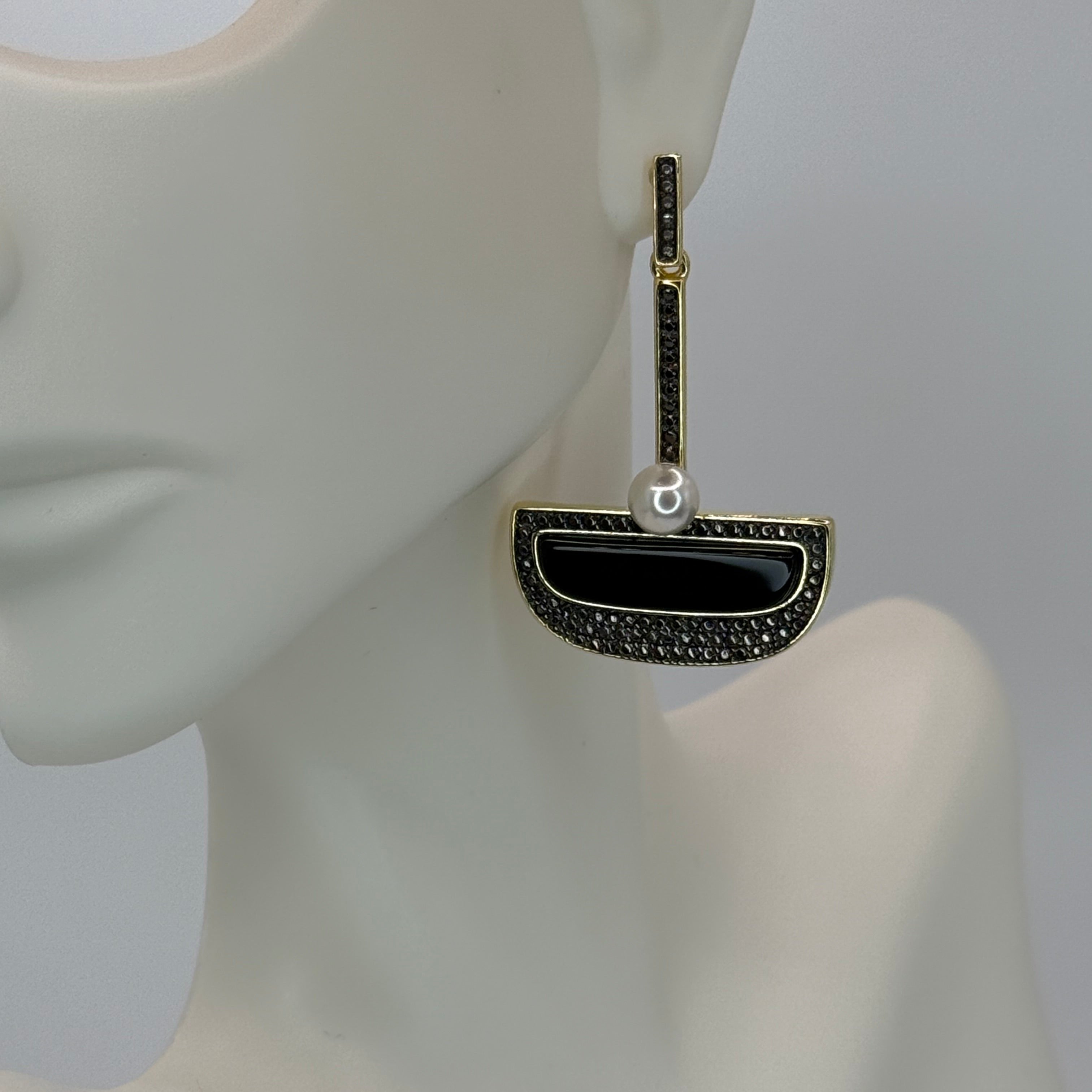 ONYX VOW EARRING | BLACK RHODIUM | OPULENCE | BRAINSTORM JEWELRY - Brainstorm Jewelry