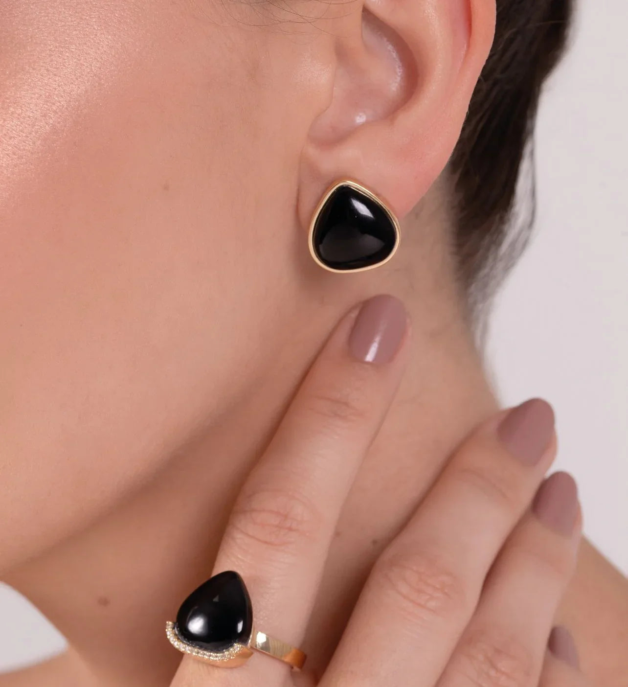 BLACK OBSIDIAN HEART EARRING | GOLD PLATED | NEW RADIANT RANGE | BRAINSTORM JEWELRY - Brainstorm Jewelry