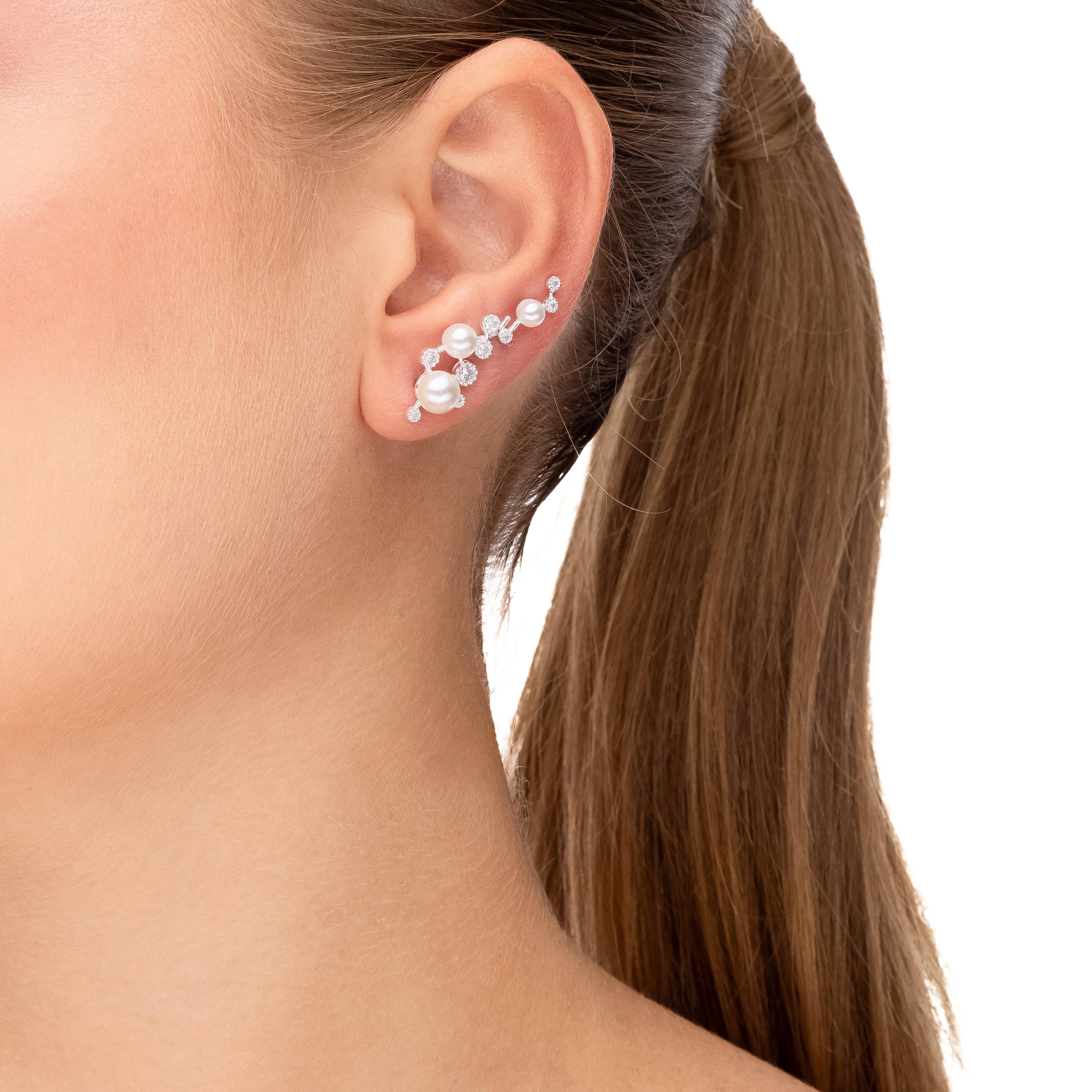 BOUQUET PEARL EARRING | SILVER | GLIMMER COLLECTION | BRAINSTORM JEWELRY - Brainstorm Jewelry