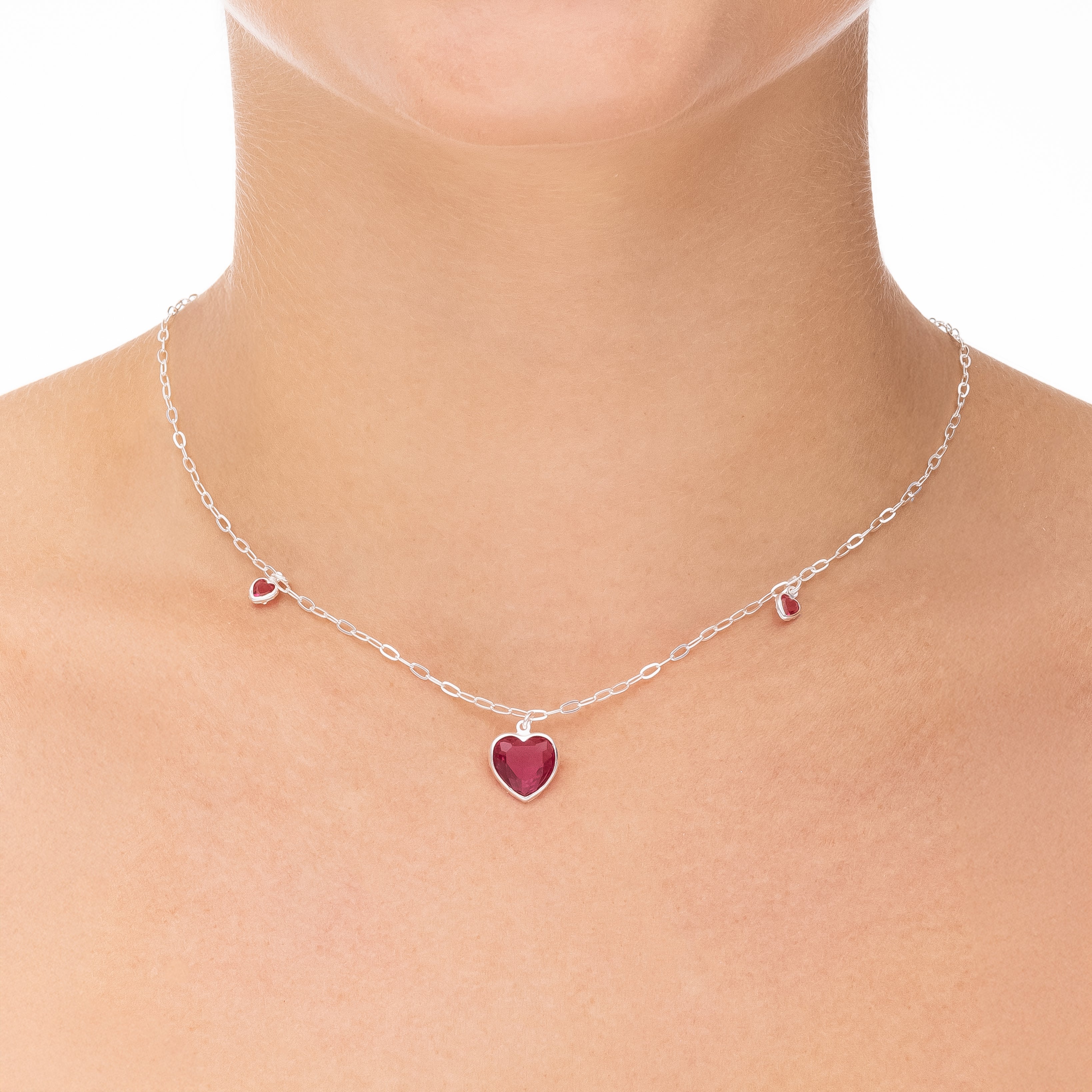 PINK HEARTY NECKLACE | SILVER | ETERNAL LOVE | BRAINSTORM JEWELRY