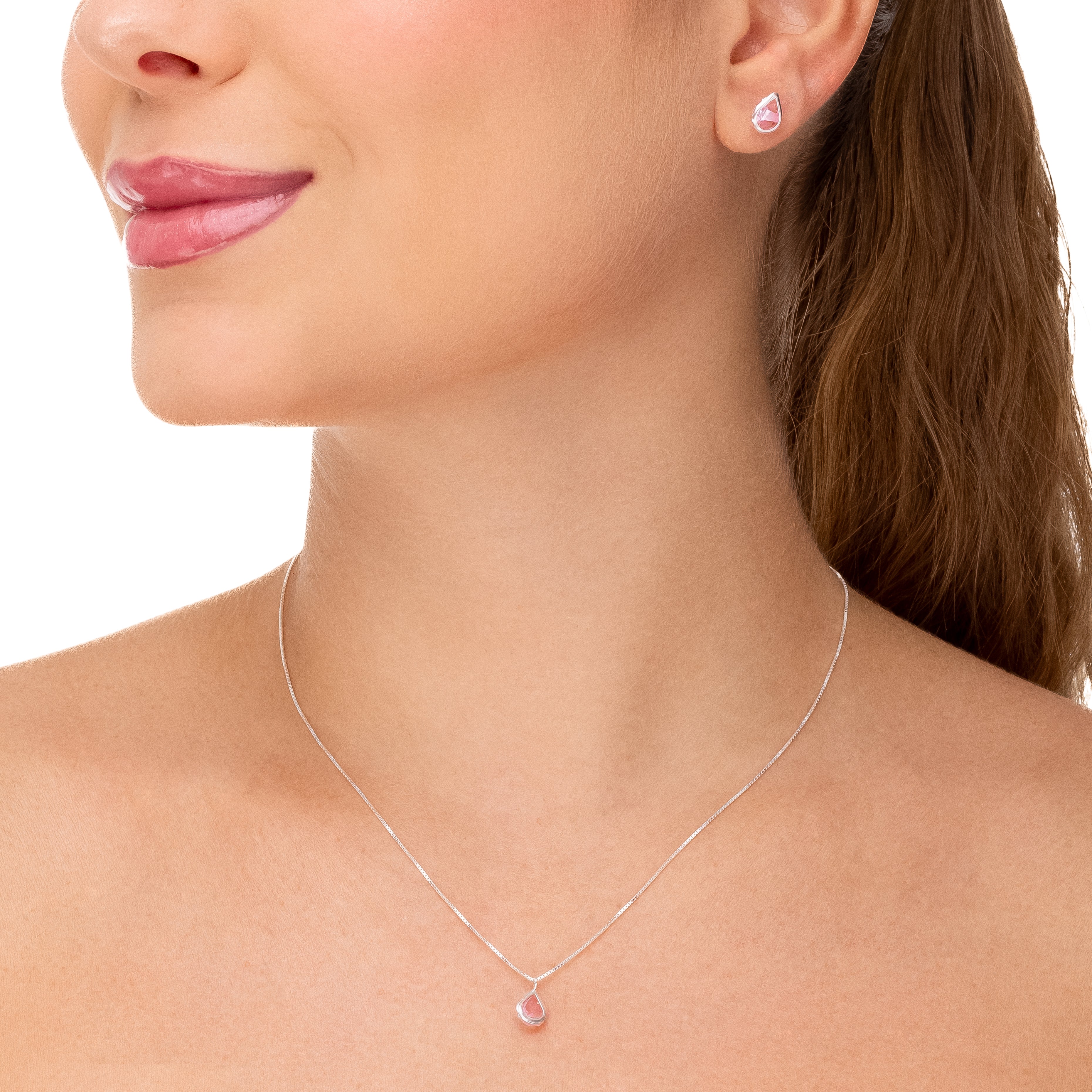 SET PINK ZIRCONIA DROP | SILVER | ETERNAL LOVE COLLECTION | BRAINSTORM JEWELRY