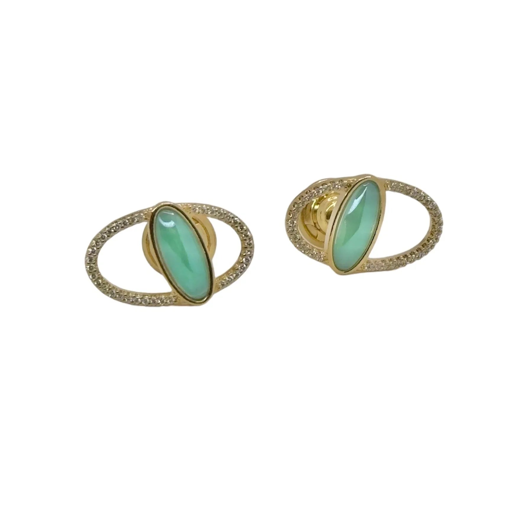 AQUAMARINE MADISON AVENUE SMALL EARRING | GOLD PLATED | NYFW | BRAINSTORM JEWELRY - Brainstorm Jewelry