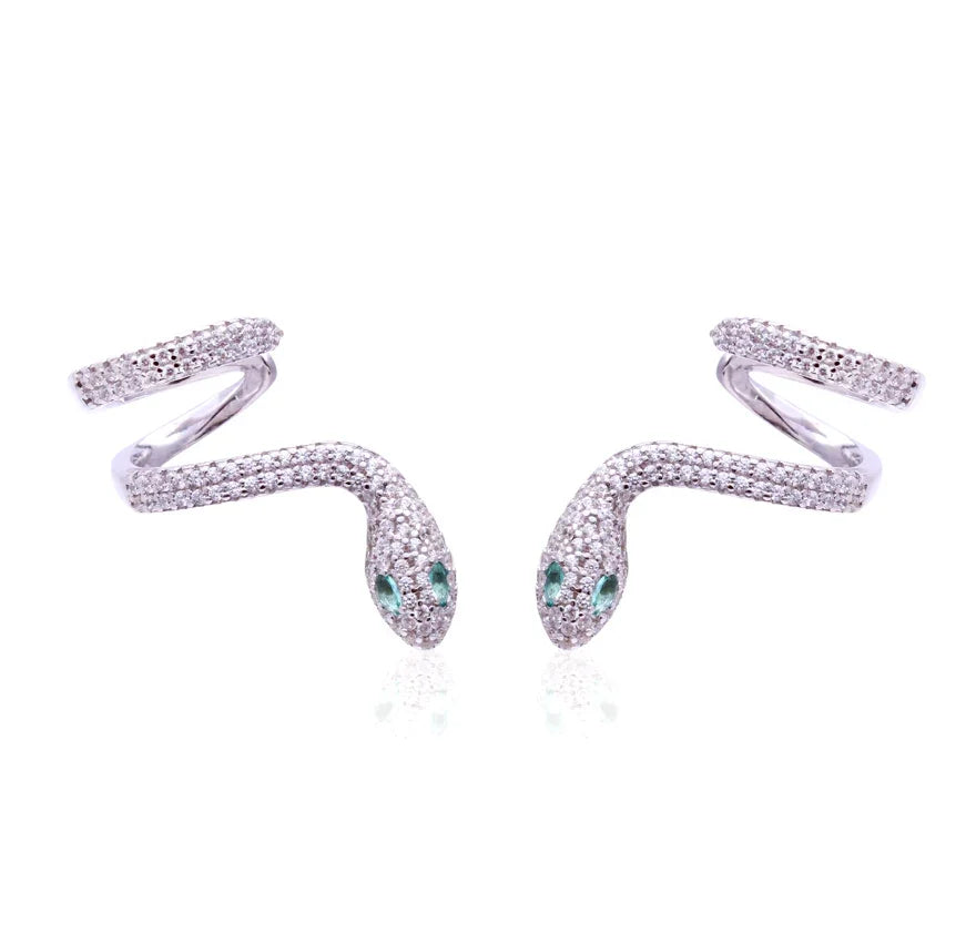 PARAIBA ZIRCONIA SNAKE LORENA EARRING | 925 QUEEN | BRAINSTORM JEWELRY - Brainstorm Jewelry