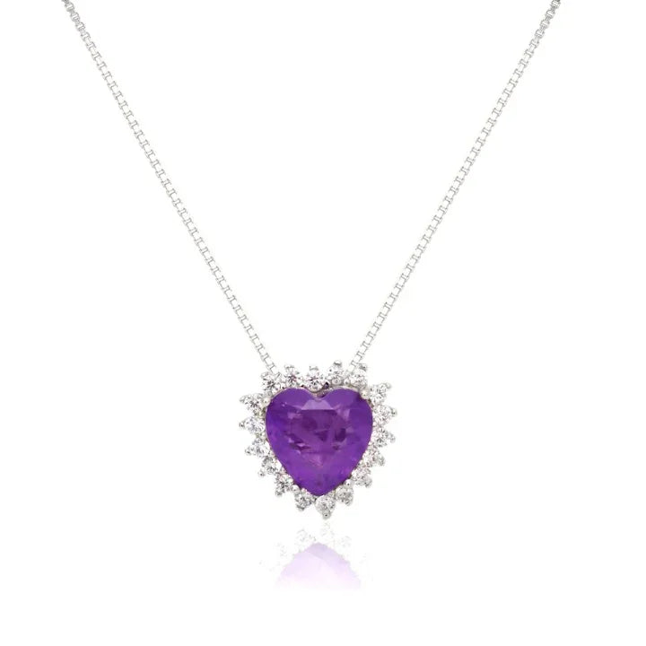 FUSION AMETHYST HEART ELIZABETH NECKLACE | SILVER | 925 QUEEN | BRAINSTORM JEWELRY - Brainstorm Jewelry