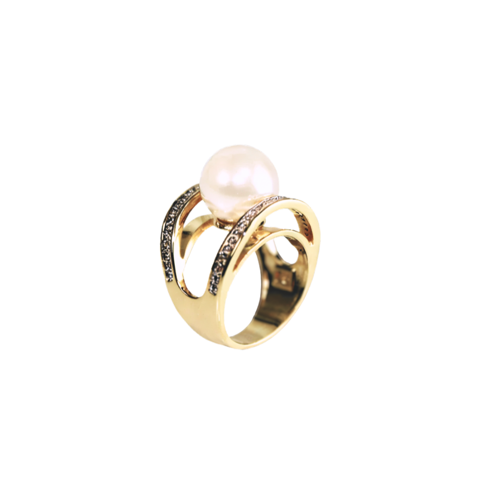 PEARL ELEGANT RING | GOLD PLATED | OPULENCE | BRAINSTORM JEWELRY
