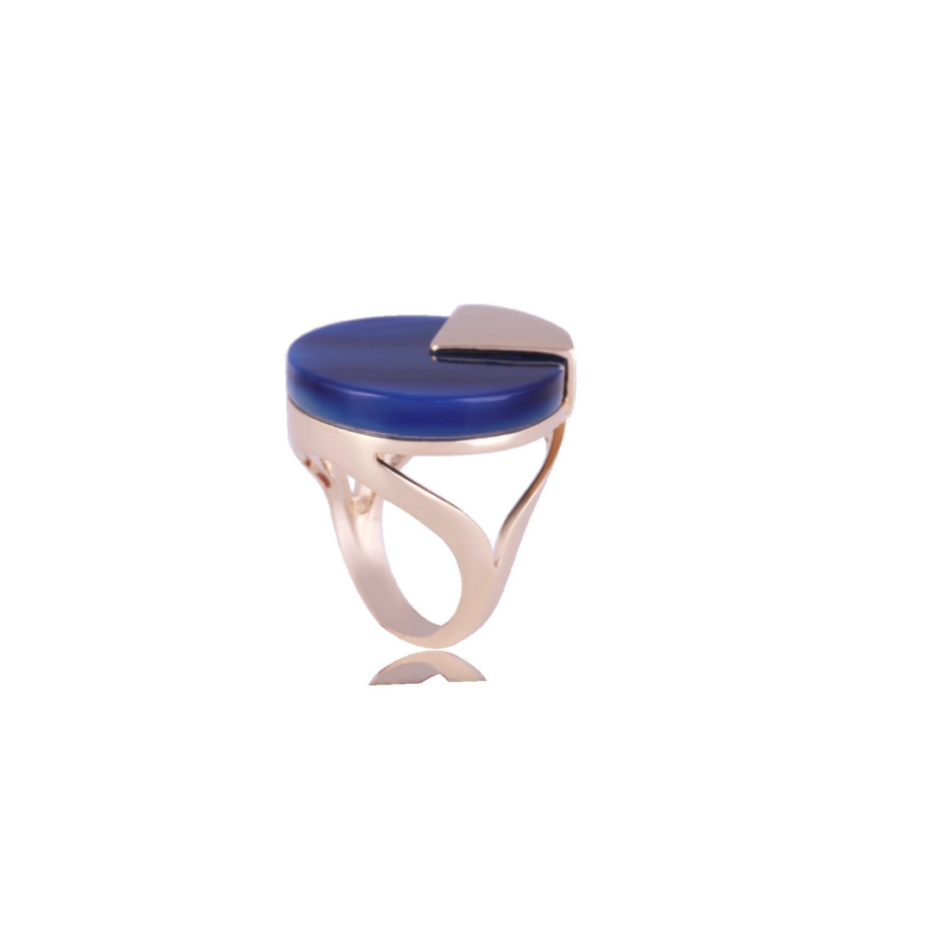 BLUE AGATE MYTHOS RING | GOLD PLATED | OPULENCE | BRAINSTORM JEWELRY