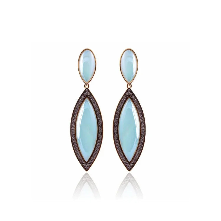 BLUE QUARTZ PERFECT EARRING | GOLD PLATED | OPULENCE | BRAINSTORM JEWELRY - Brainstorm Jewelry