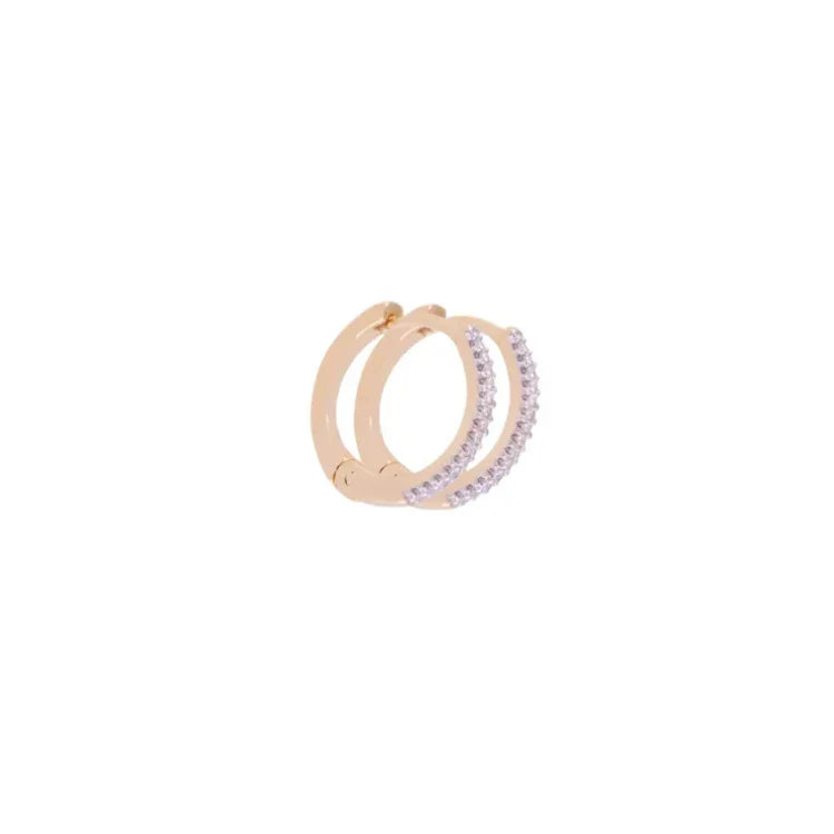 ZIRCONIA OVAL X-SMALL EARRING | GOLD PLATED | MINIMALIST | BRAINSTORM JEWELRY - Brainstorm Jewelry