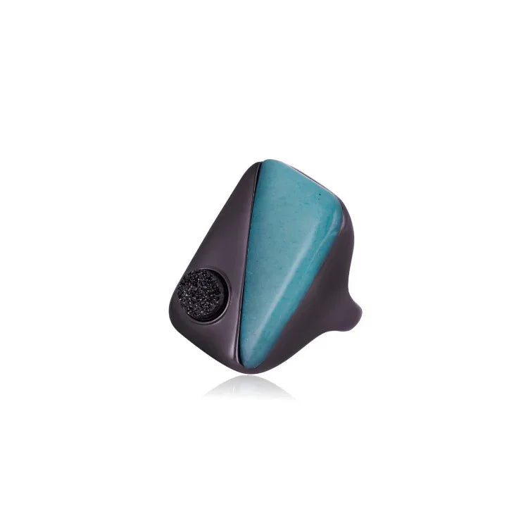 GREEN TURQUOISE LUMINA RING | BLACK RHODIUM | ECLIPSE | BRAINSTORM JEWELRY - Brainstorm Jewelry