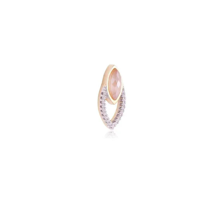 MILKY QUARTZ IVORY EARRING | GOLD PLATED | MINIMALIST | BRAINSTORM JEWELRY - Brainstorm Jewelry