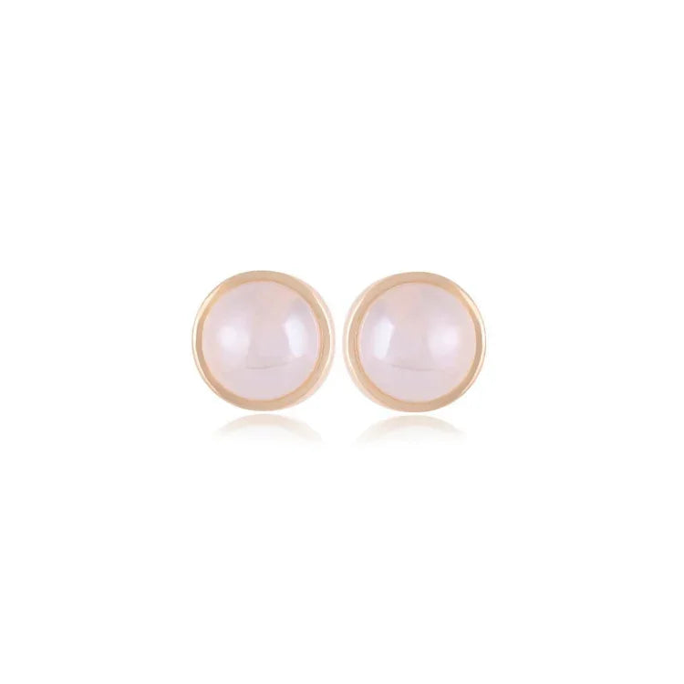 PEARLIZED WHITE AGATE LOOP EARRING | GOLD PLATED | MINIMALIST| BRAINSTORM JEWELRY - Brainstorm Jewelry