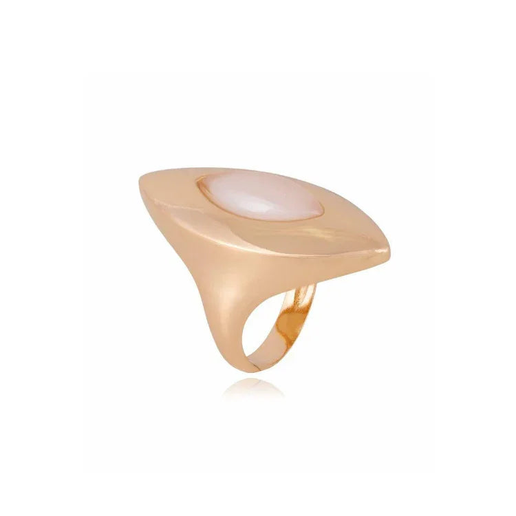 MILKY QUARTZ DELIGHT RING | GOLD PLATED | OPULENCE | BRAINSTORM JEWELRY - Brainstorm Jewelry