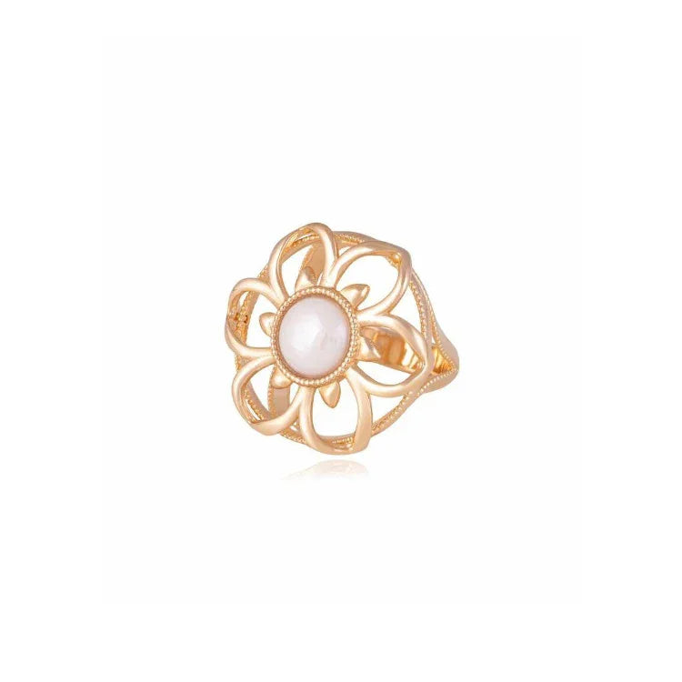 PORCELAIN REVERIE RING | GOLD PLATED | OPULENCE | BRAINSTORM JEWELRY - Brainstorm Jewelry