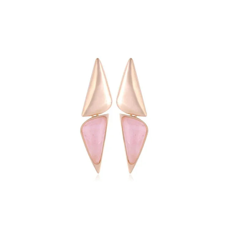 ROSE QUARTZ SERENIA EARRING | GOLD PLATED | NEW RADIANT RANGE | BRAINSTORM JEWELRY - Brainstorm Jewelry