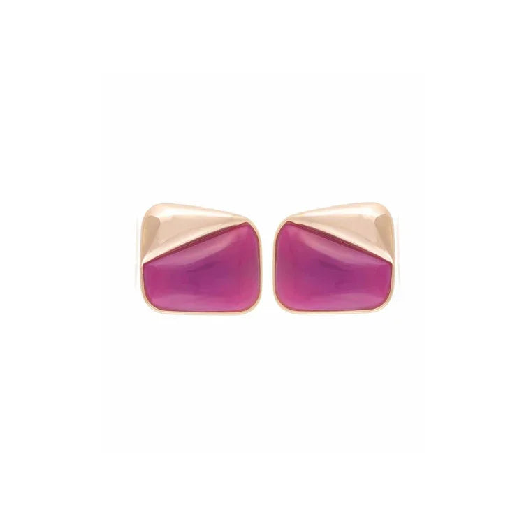 PINK AGATE LUSH EARRING | GOLD PLATED | OPULENCE | BRAINSTORM JEWELRY - Brainstorm Jewelry