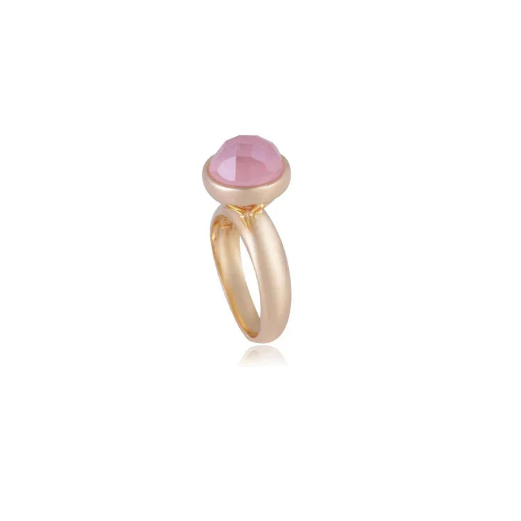 ROSE QUARTZ ILLUMINATION RING | GOLD PLATED | MINIMALIST | BRAINSTORM JEWELRY - Brainstorm Jewelry