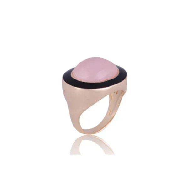ROSE QUARTZ SHIMMER RING | GOLD PLATED | OPULENCE | BRAINSTORM JEWELRY - Brainstorm Jewelry